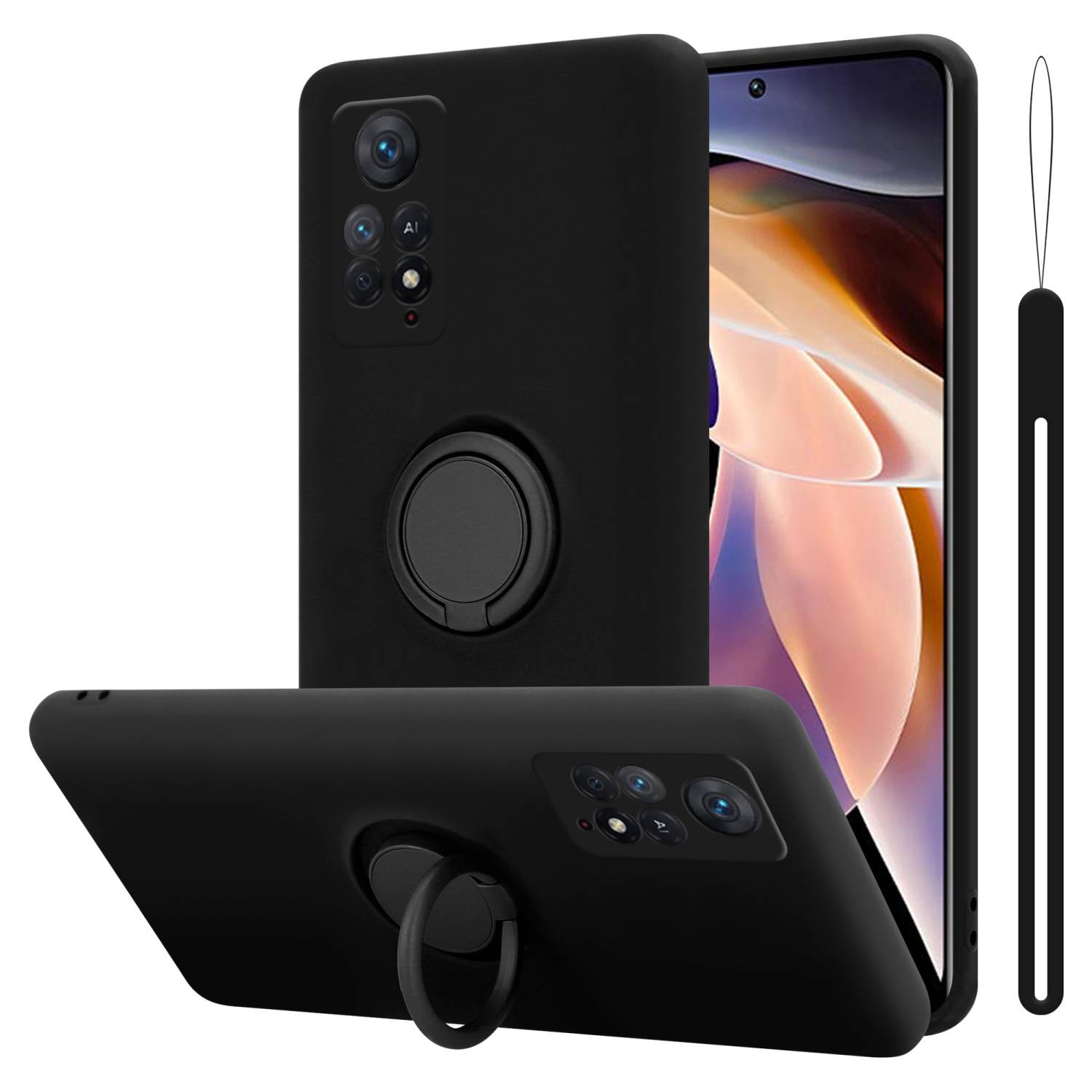 Cadorabo Hülle für Xiaomi RedMi NOTE 11 PRO 4G / 5G Schutz Hülle in Schwarz Handyhülle TPU Etui Case Cover