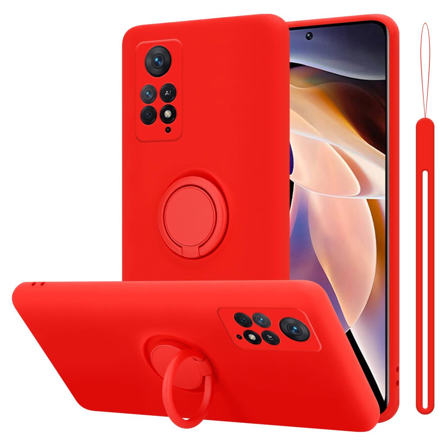 Cadorabo Hülle für Xiaomi RedMi NOTE 11 PRO 4G / 5G Schutz Hülle in Rot Handyhülle TPU Etui Case Cover