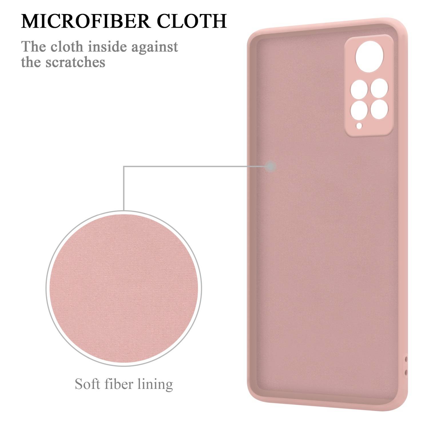 Cadorabo Hülle für Xiaomi RedMi NOTE 11 PRO 4G / 5G Schutz Hülle in Rosa Handyhülle TPU Etui Case Cover