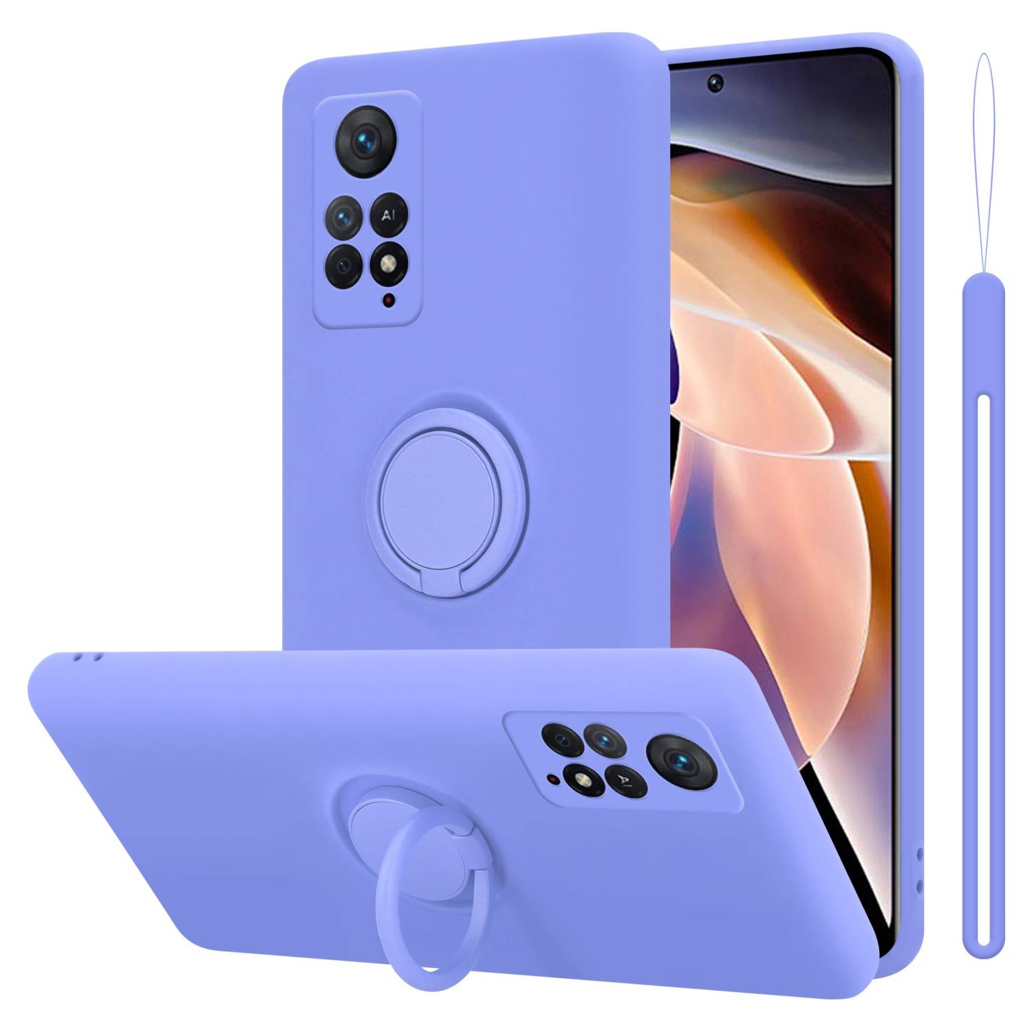 Cadorabo Hülle für Xiaomi RedMi NOTE 11 PRO 4G / 5G Schutz Hülle in Lila Handyhülle TPU Etui Case Cover
