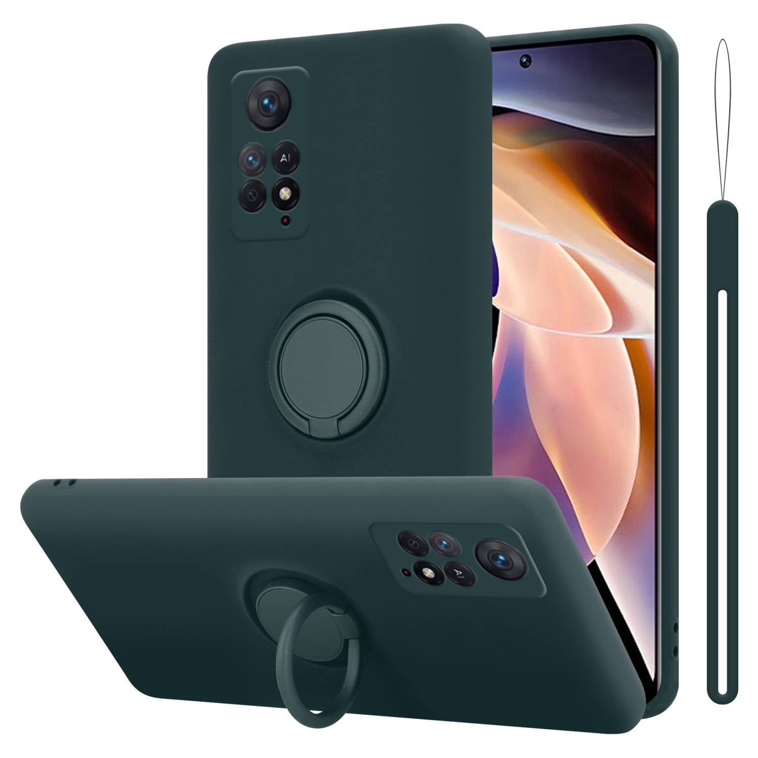 Cadorabo Hülle für Xiaomi RedMi NOTE 11 PRO 4G / 5G Schutz Hülle in Grün Handyhülle TPU Etui Case Cover