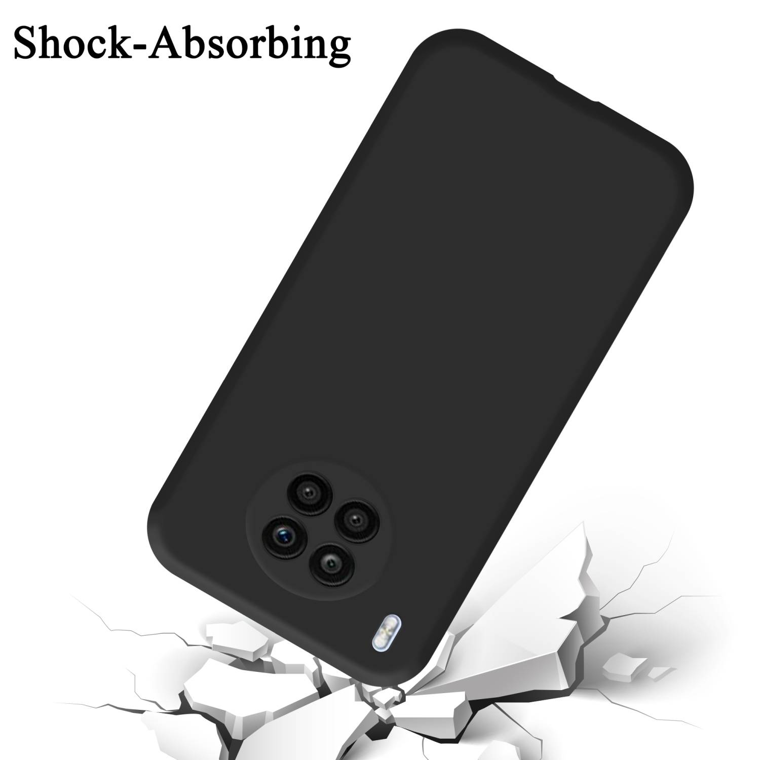 Cadorabo Schutzhülle für Honor 50 LITE Hülle in Schwarz Handyhülle Case Cover TPU Etui