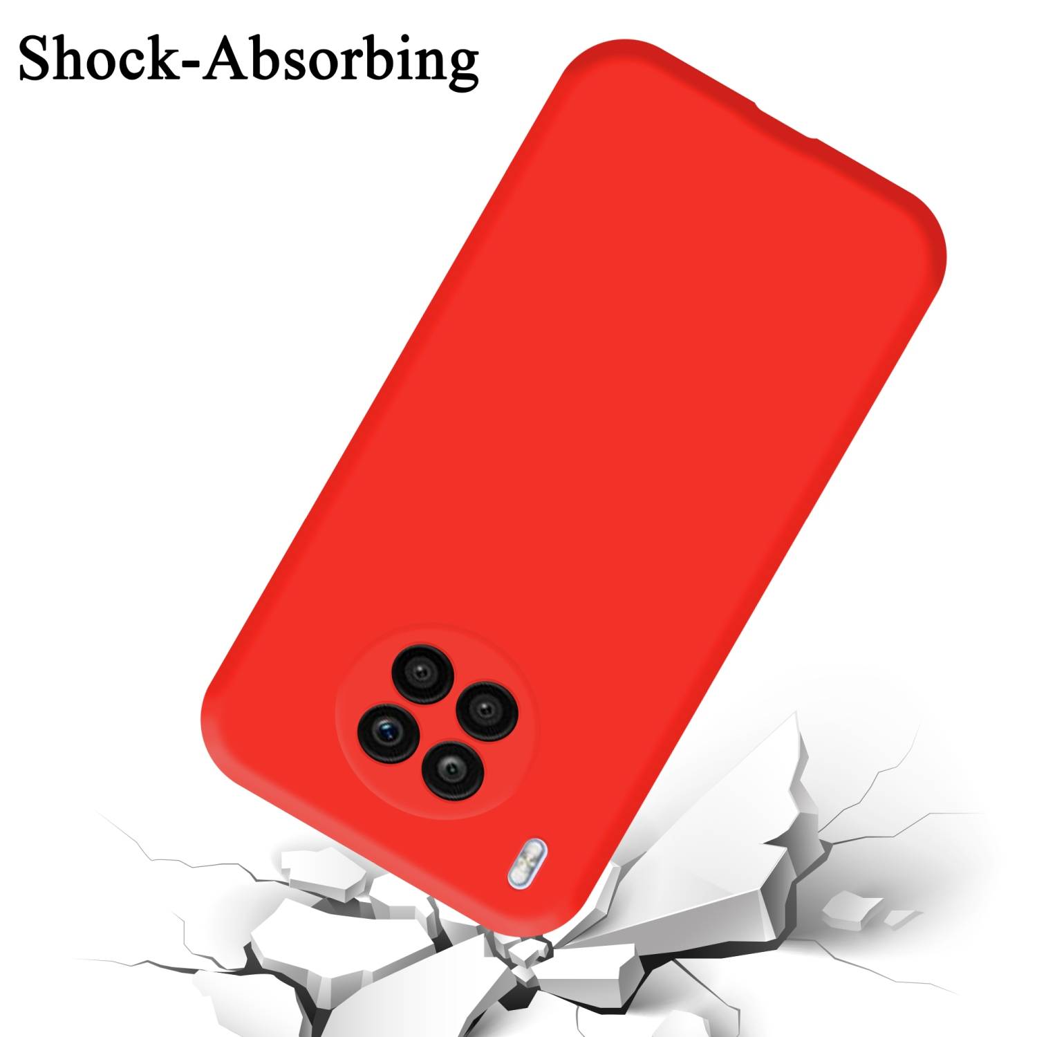 Cadorabo Schutzhülle für Honor 50 LITE Hülle in Rot Handyhülle Case Cover TPU Etui
