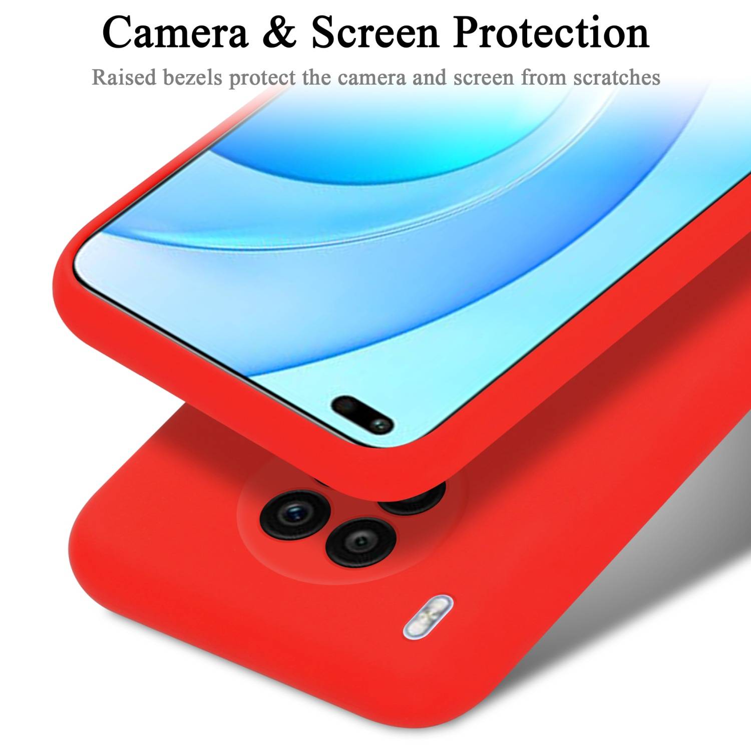 Cadorabo Schutzhülle für Honor 50 LITE Hülle in Rot Handyhülle Case Cover TPU Etui