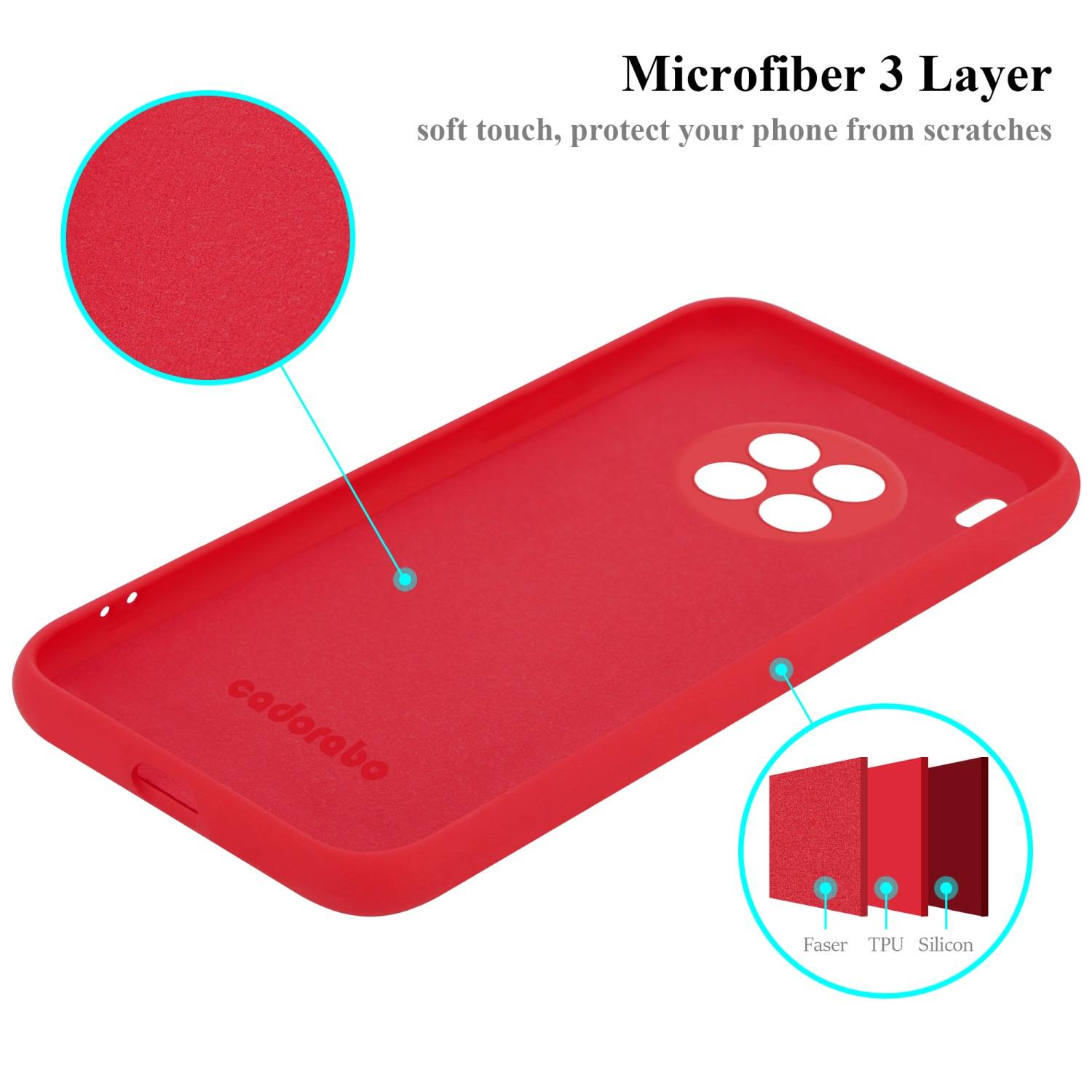 Cadorabo Schutzhülle für Honor 50 LITE Hülle in Rot Handyhülle Case Cover TPU Etui
