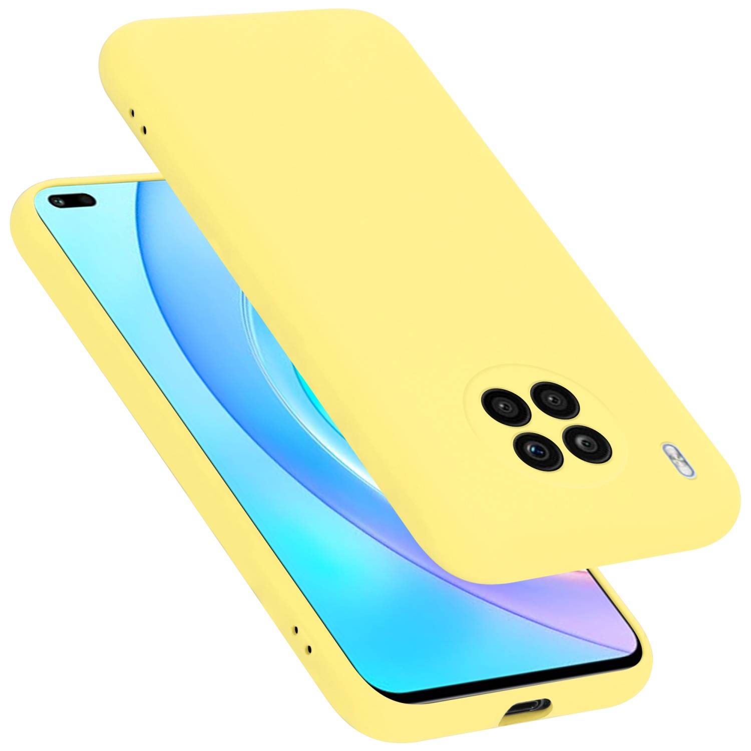 Cadorabo Schutzhülle für Honor 50 LITE Hülle in Gelb Handyhülle Case Cover TPU Etui