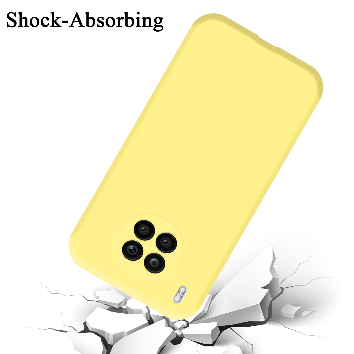 Cadorabo Schutzhülle für Honor 50 LITE Hülle in Gelb Handyhülle Case Cover TPU Etui