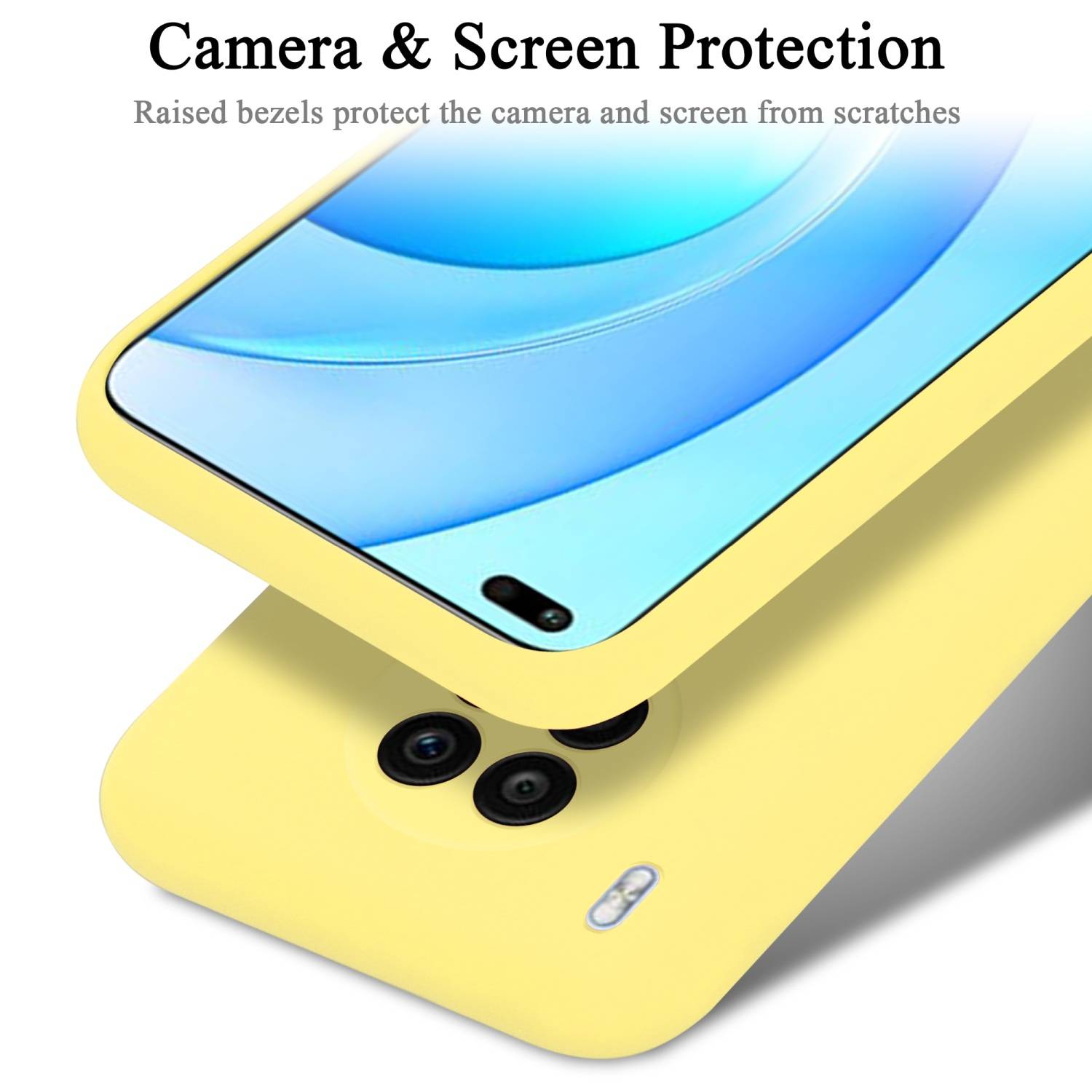 Cadorabo Schutzhülle für Honor 50 LITE Hülle in Gelb Handyhülle Case Cover TPU Etui