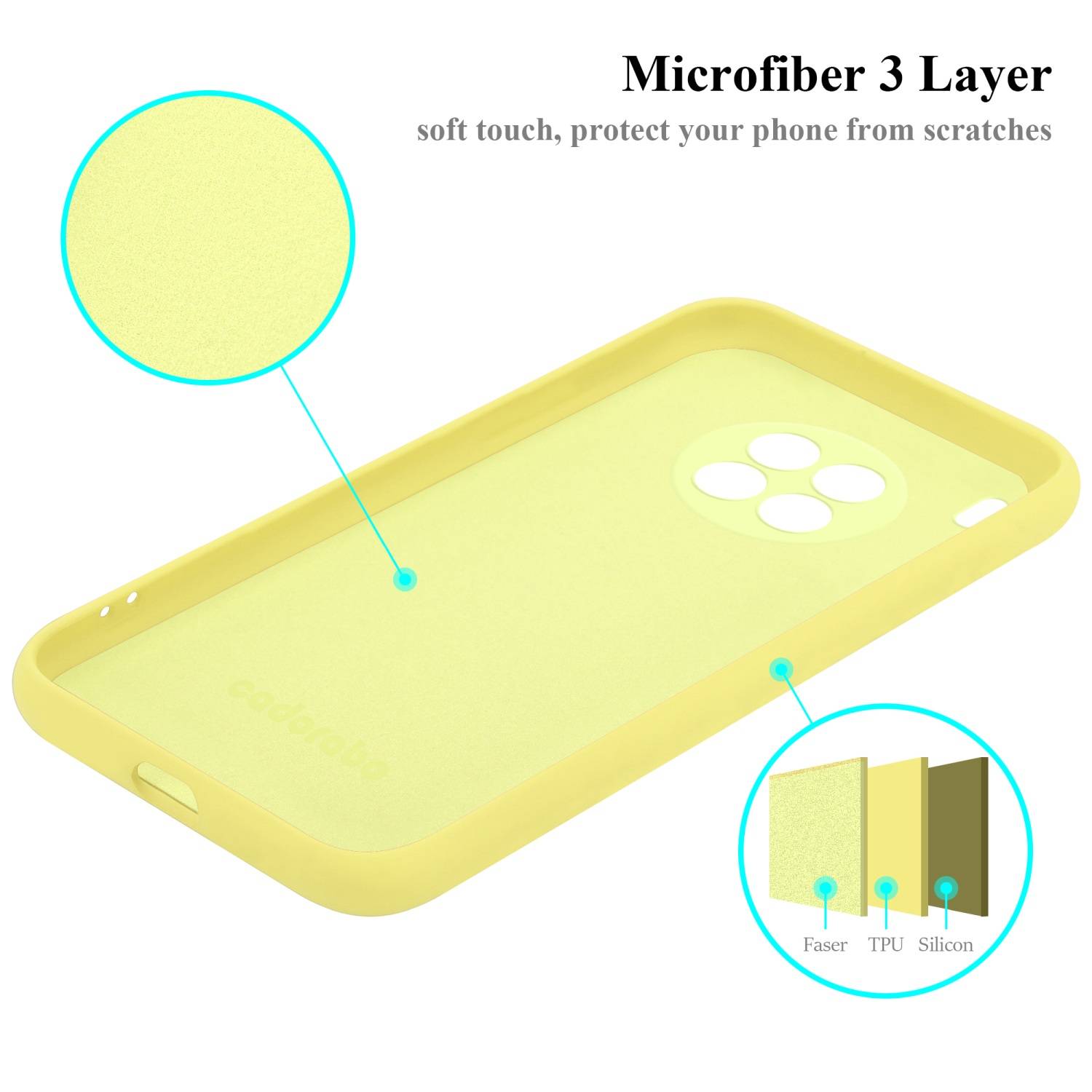 Cadorabo Schutzhülle für Honor 50 LITE Hülle in Gelb Handyhülle Case Cover TPU Etui