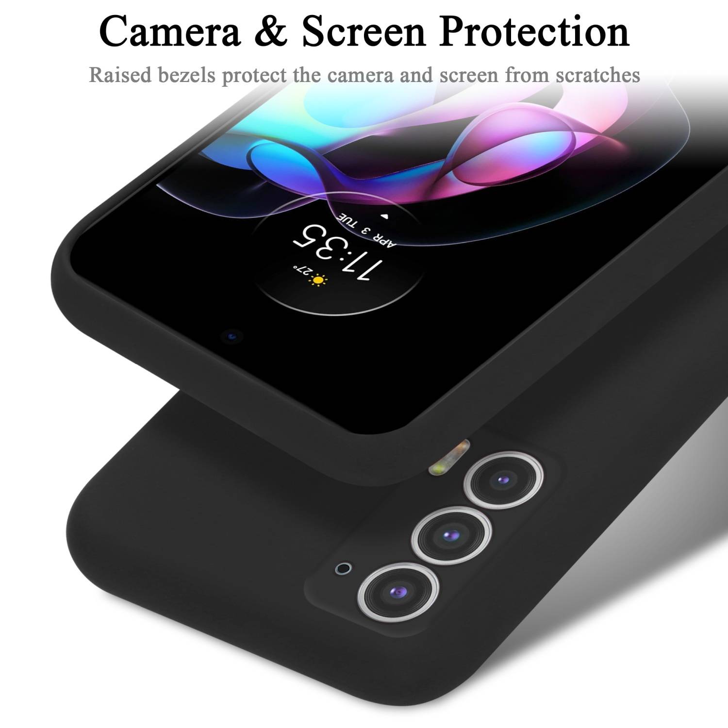 Cadorabo Schutzhülle für Motorola EDGE 20 Hülle in Schwarz Handyhülle Case Cover TPU Etui