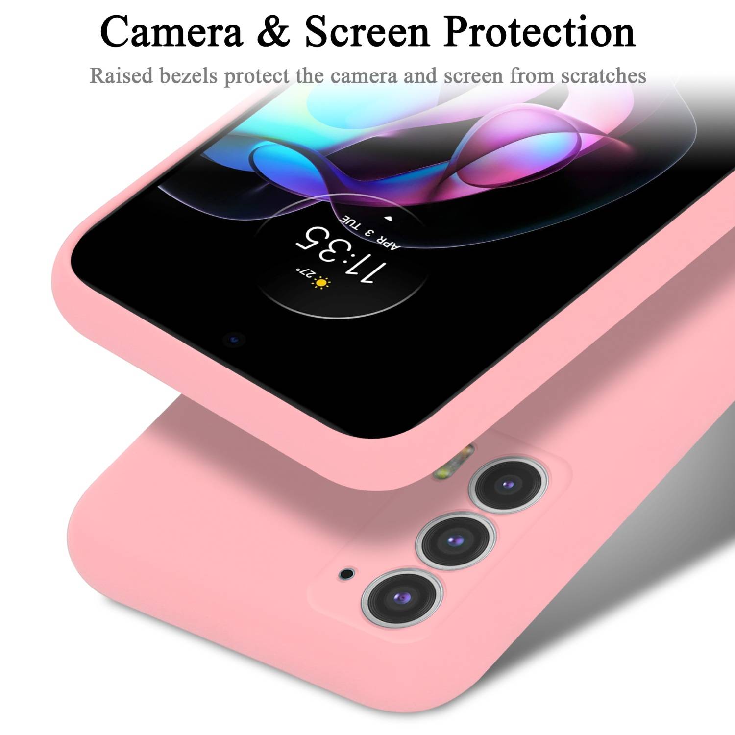 Cadorabo Schutzhülle für Motorola EDGE 20 Hülle in Rosa Handyhülle Case Cover TPU Etui