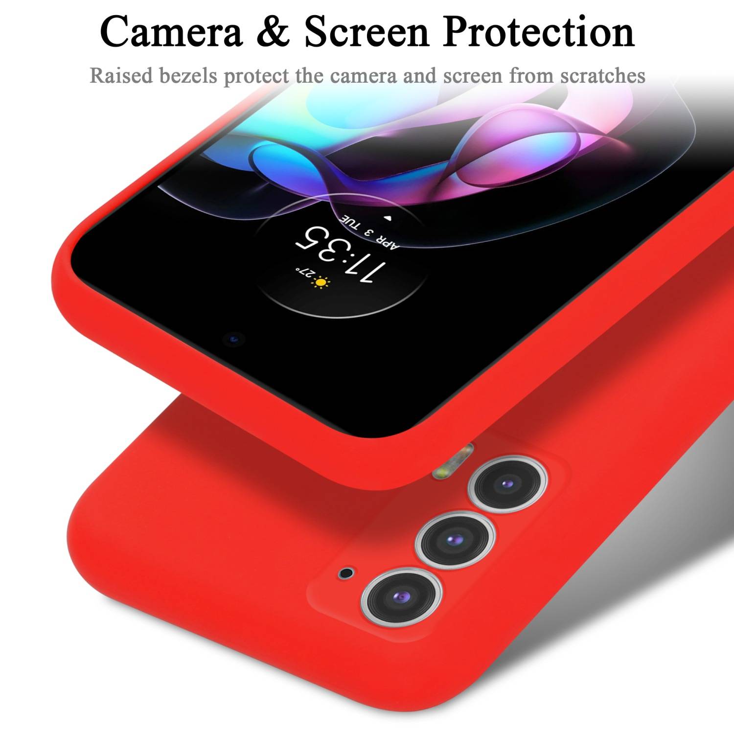 Cadorabo Schutzhülle für Motorola EDGE 20 Hülle in Rot Handyhülle Case Cover TPU Etui