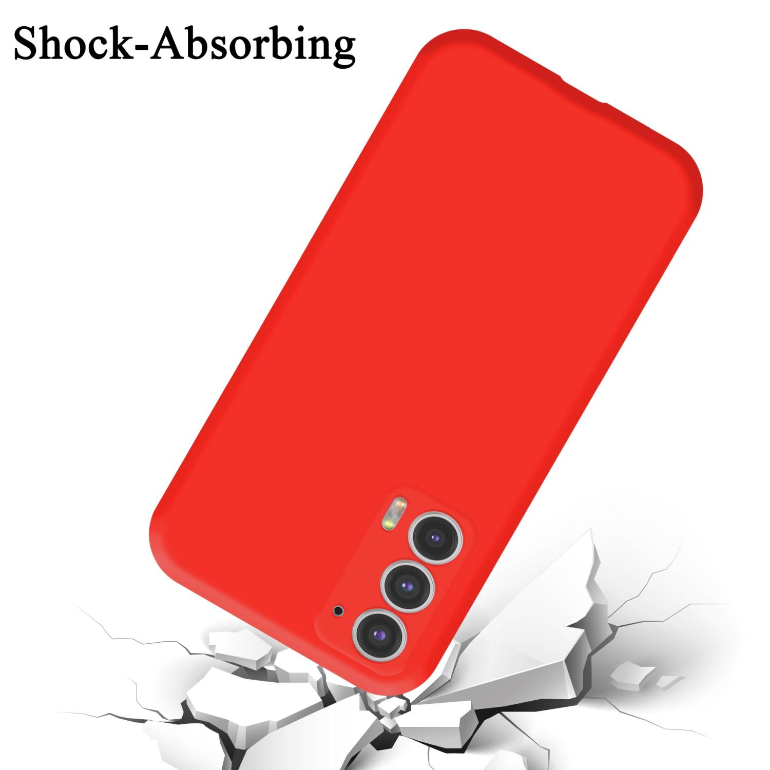 Cadorabo Schutzhülle für Motorola EDGE 20 Hülle in Rot Handyhülle Case Cover TPU Etui