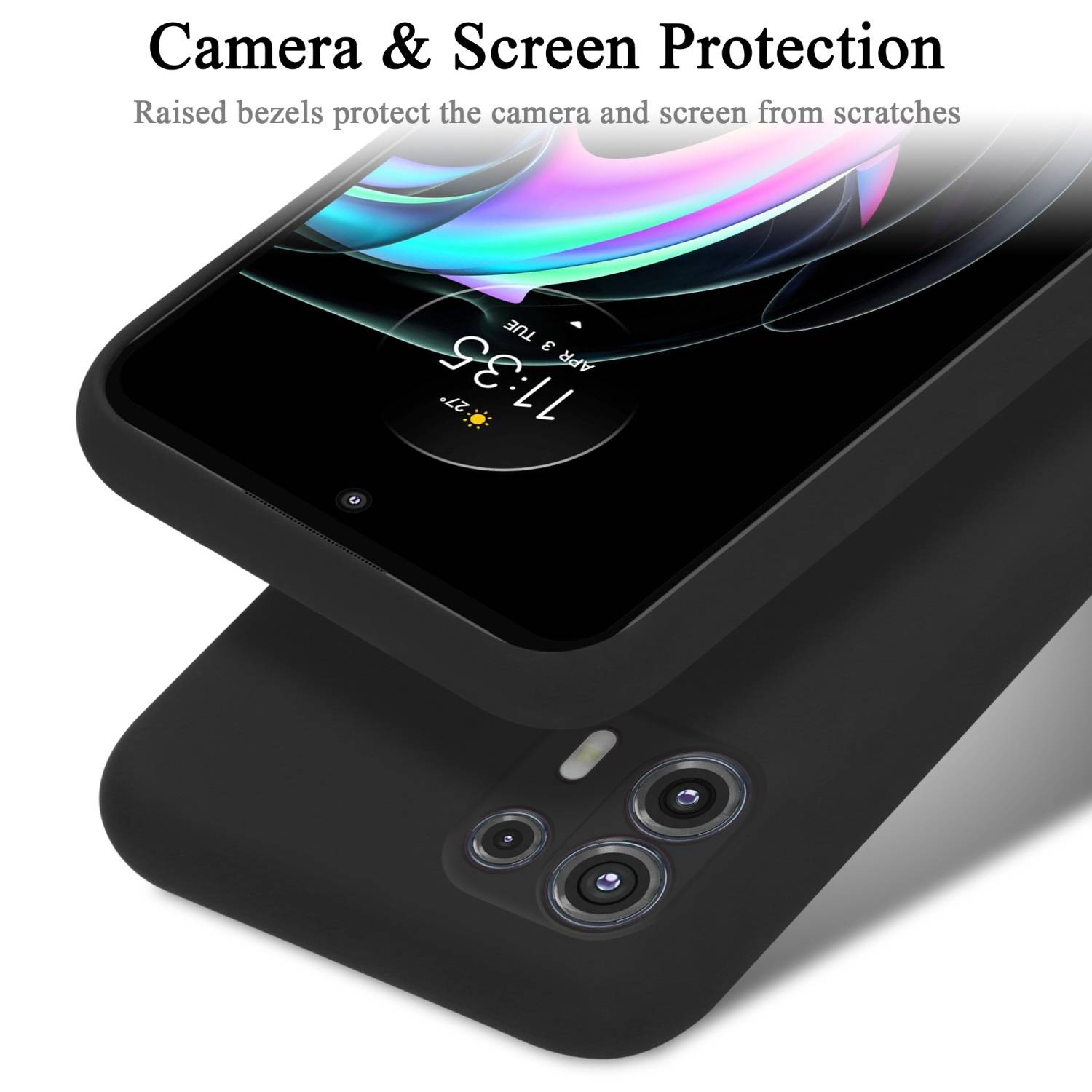 Cadorabo Schutzhülle für Motorola EDGE 20 LITE / FUSION Hülle in Schwarz Handyhülle Case Cover TPU Etui