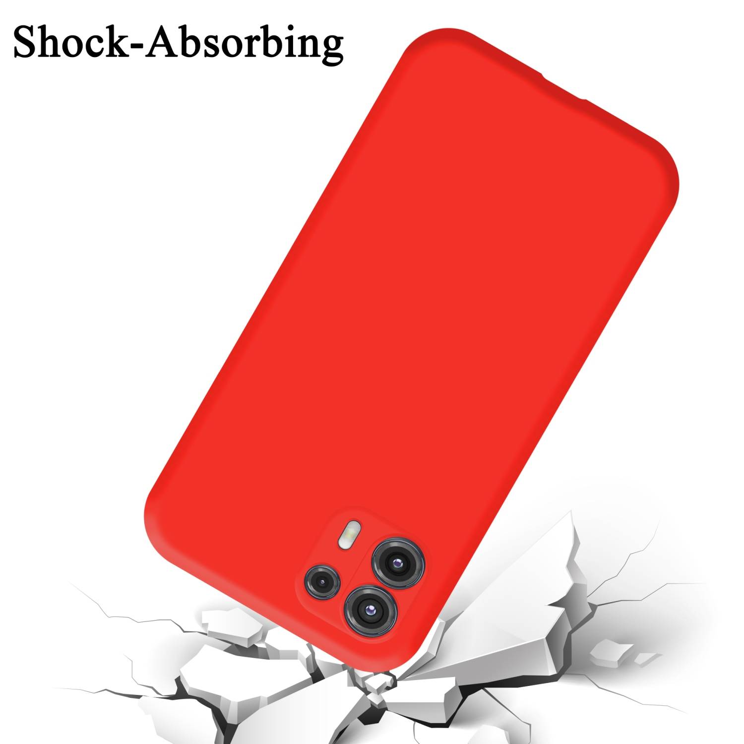 Cadorabo Schutzhülle für Motorola EDGE 20 LITE / FUSION Hülle in Rot Handyhülle Case Cover TPU Etui