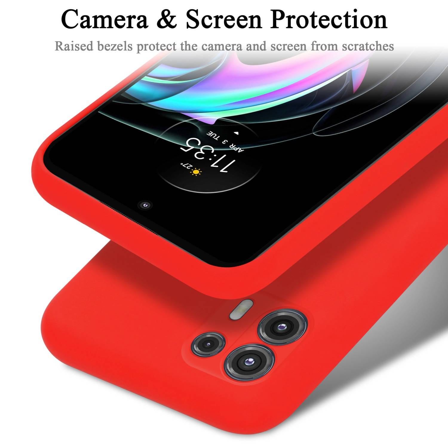 Cadorabo Schutzhülle für Motorola EDGE 20 LITE / FUSION Hülle in Rot Handyhülle Case Cover TPU Etui