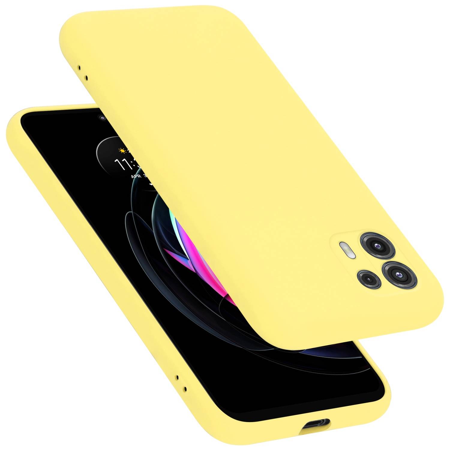 Cadorabo Schutzhülle für Motorola EDGE 20 LITE / FUSION Hülle in Gelb Handyhülle Case Cover TPU Etui
