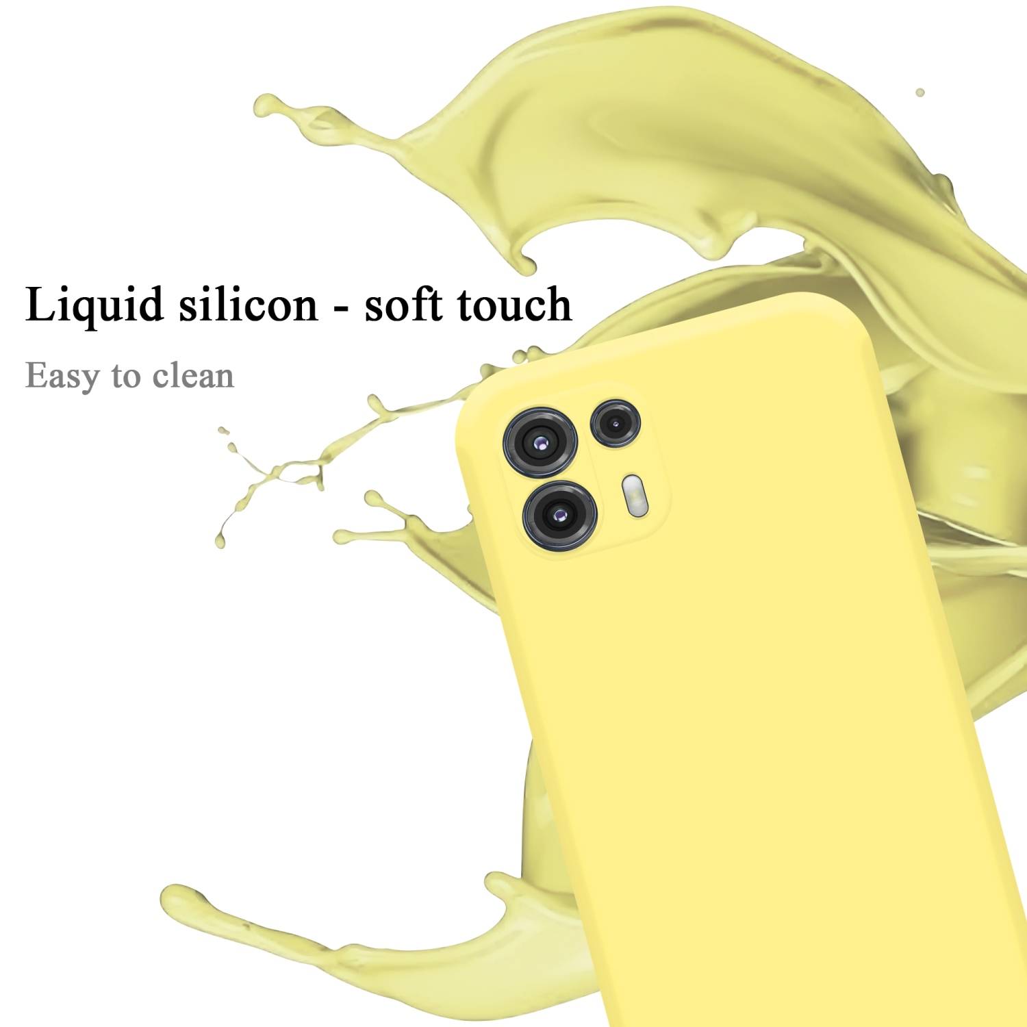 Cadorabo Schutzhülle für Motorola EDGE 20 LITE / FUSION Hülle in Gelb Handyhülle Case Cover TPU Etui