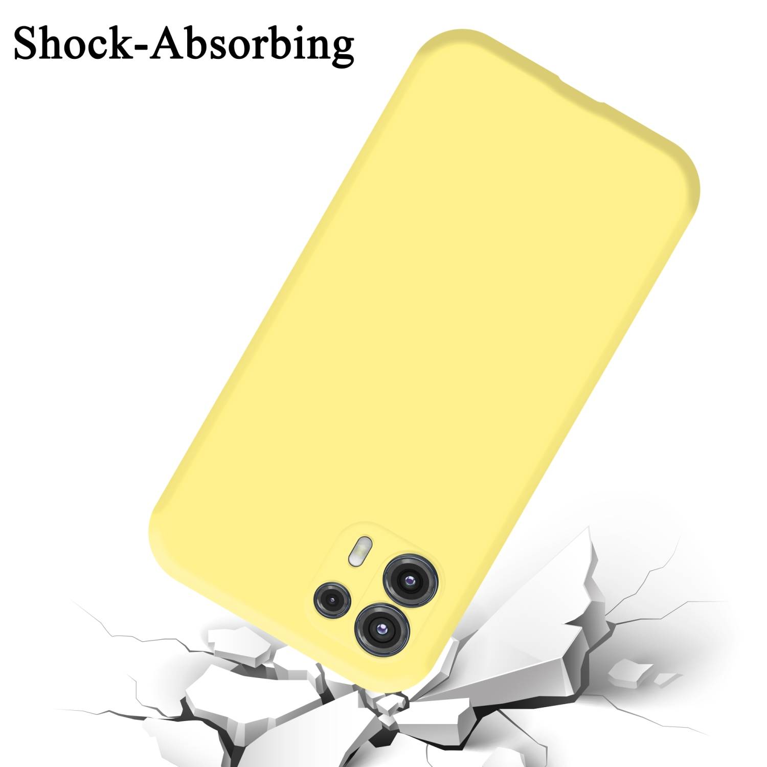 Cadorabo Schutzhülle für Motorola EDGE 20 LITE / FUSION Hülle in Gelb Handyhülle Case Cover TPU Etui