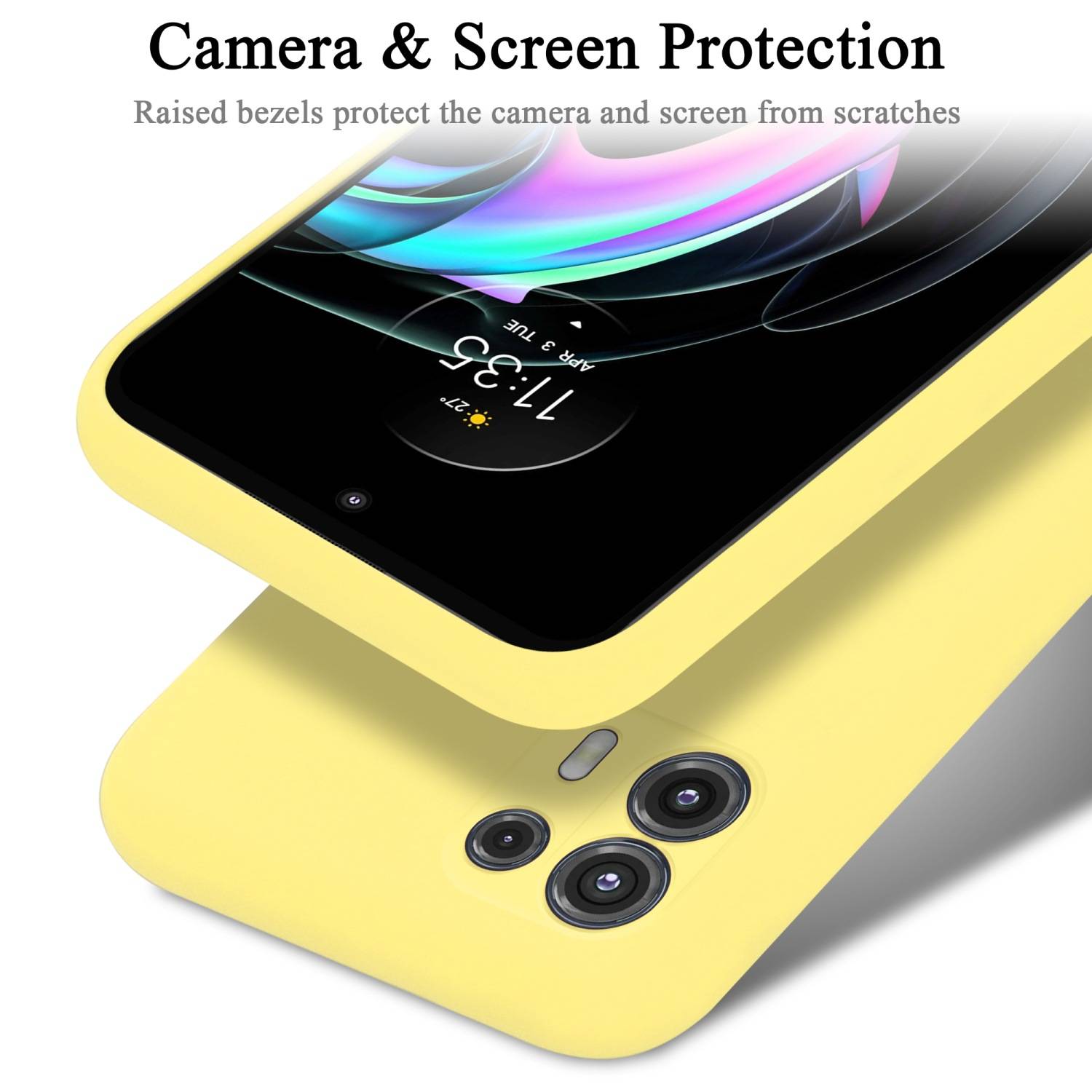 Cadorabo Schutzhülle für Motorola EDGE 20 LITE / FUSION Hülle in Gelb Handyhülle Case Cover TPU Etui
