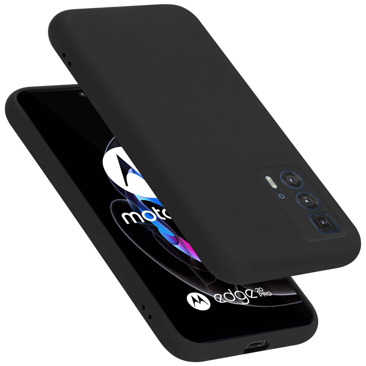 Cadorabo Schutzhülle für Motorola EDGE 20 PRO / EDGE S PRO Hülle in Schwarz Handyhülle Case Cover TPU Etui
