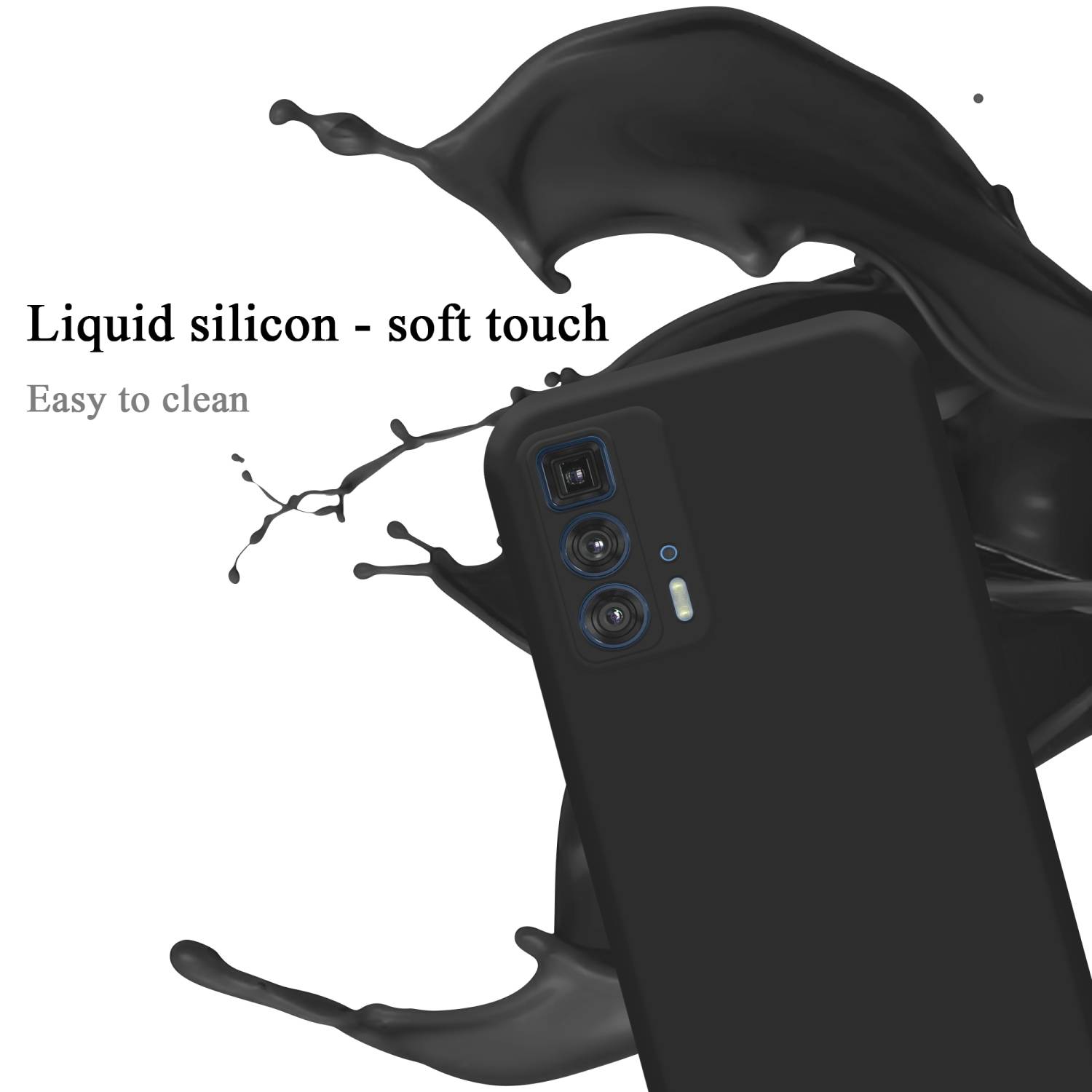 Cadorabo Schutzhülle für Motorola EDGE 20 PRO / EDGE S PRO Hülle in Schwarz Handyhülle Case Cover TPU Etui