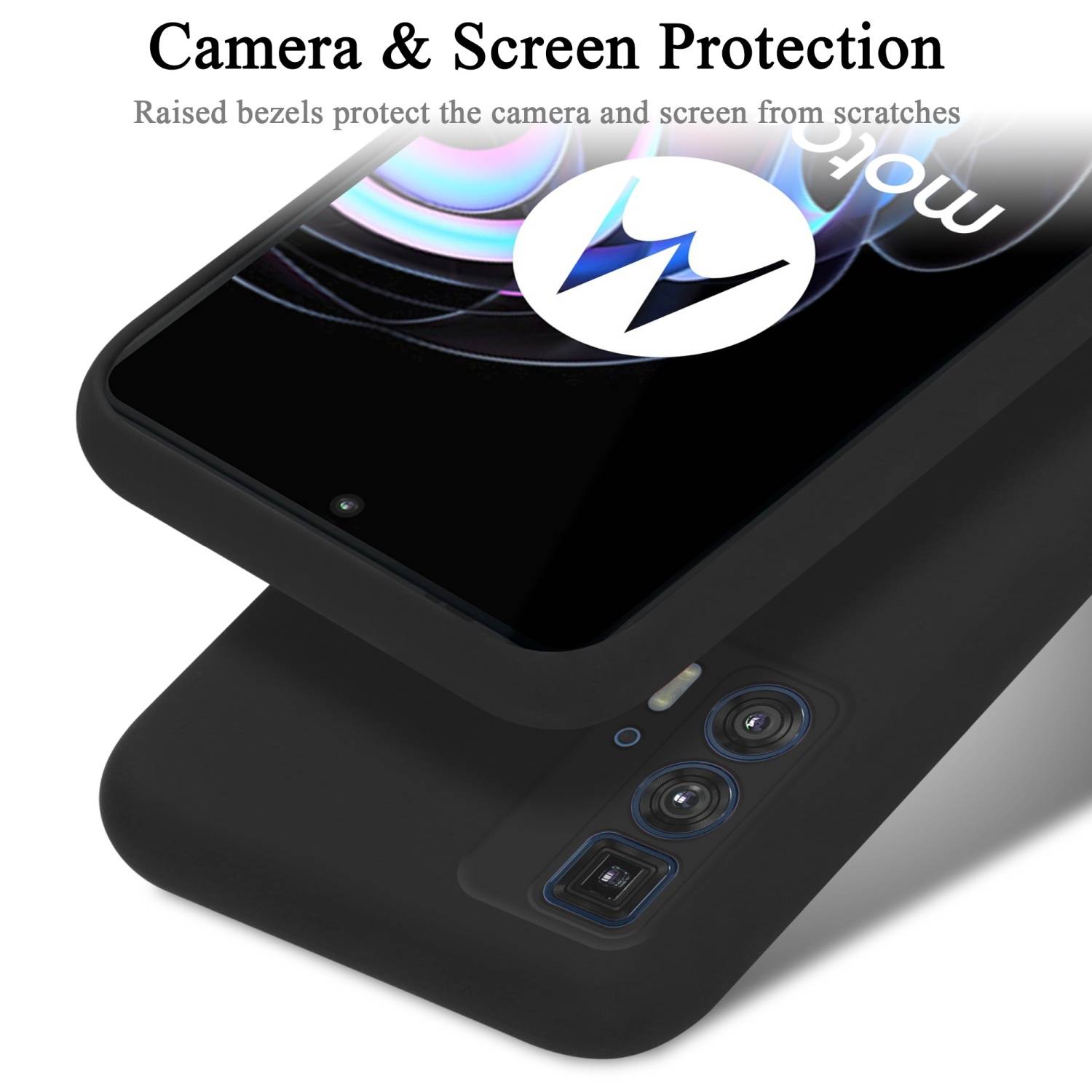 Cadorabo Schutzhülle für Motorola EDGE 20 PRO / EDGE S PRO Hülle in Schwarz Handyhülle Case Cover TPU Etui