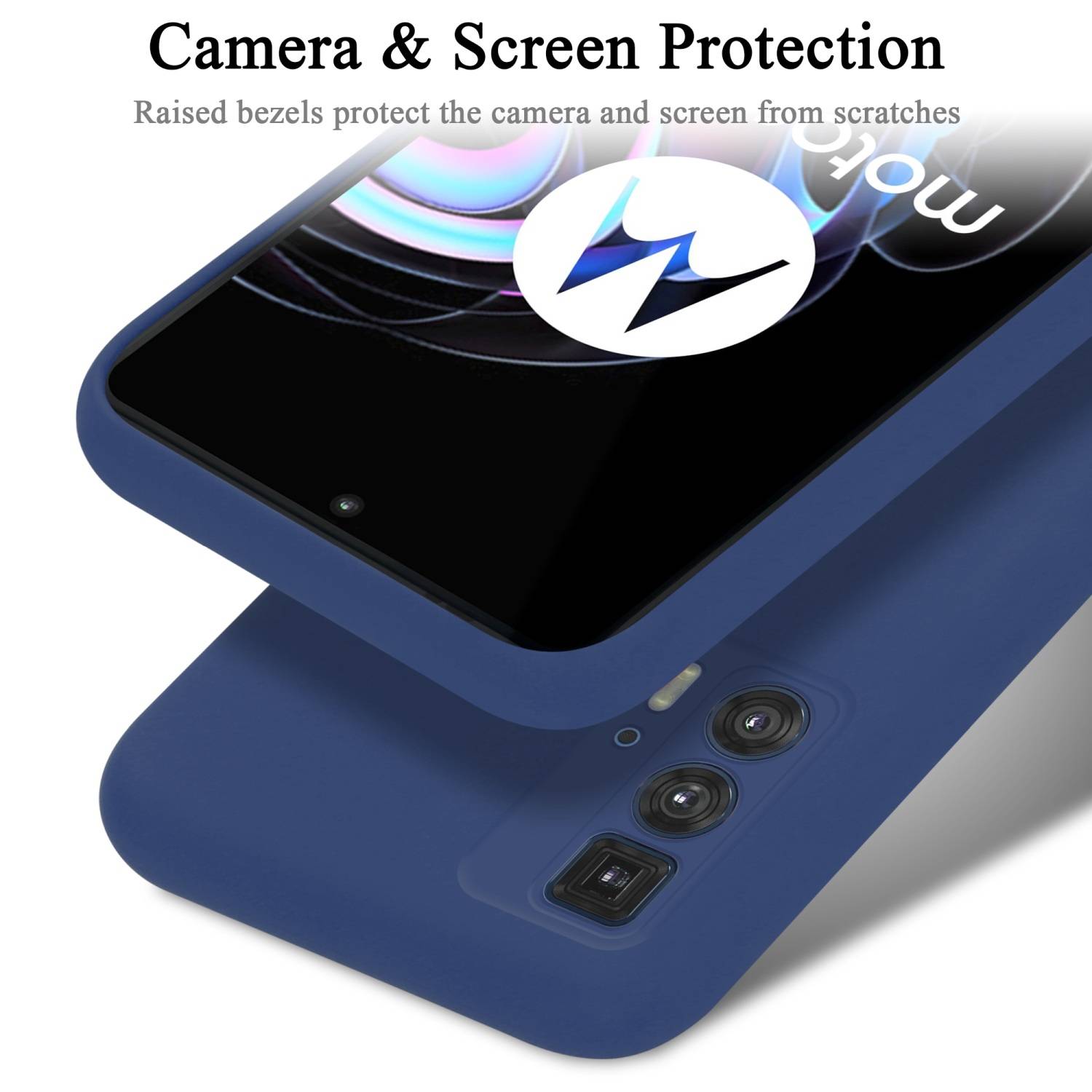 Cadorabo Schutzhülle für Motorola EDGE 20 PRO / EDGE S PRO Hülle in Blau Handyhülle Case Cover TPU Etui