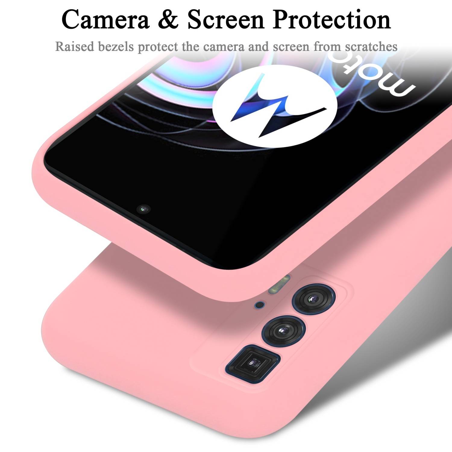 Cadorabo Schutzhülle für Motorola EDGE 20 PRO / EDGE S PRO Hülle in Rosa Handyhülle Case Cover TPU Etui