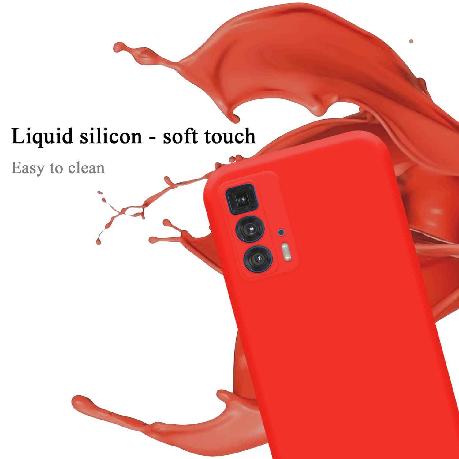 Cadorabo Schutzhülle für Motorola EDGE 20 PRO / EDGE S PRO Hülle in Rot Handyhülle Case Cover TPU Etui