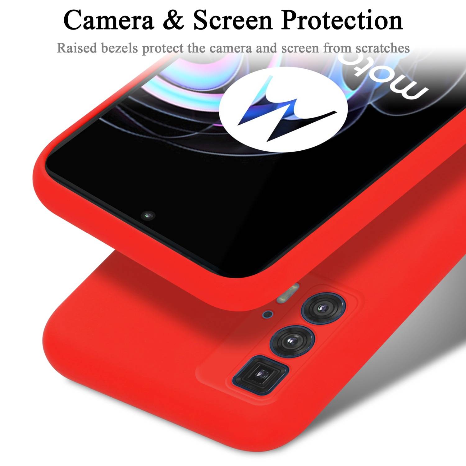 Cadorabo Schutzhülle für Motorola EDGE 20 PRO / EDGE S PRO Hülle in Rot Handyhülle Case Cover TPU Etui