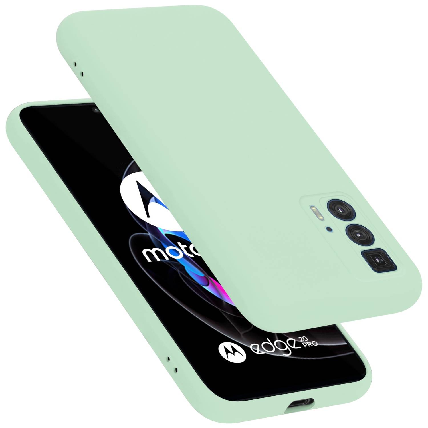 Cadorabo Schutzhülle für Motorola EDGE 20 PRO / EDGE S PRO Hülle in Grün Handyhülle Case Cover TPU Etui