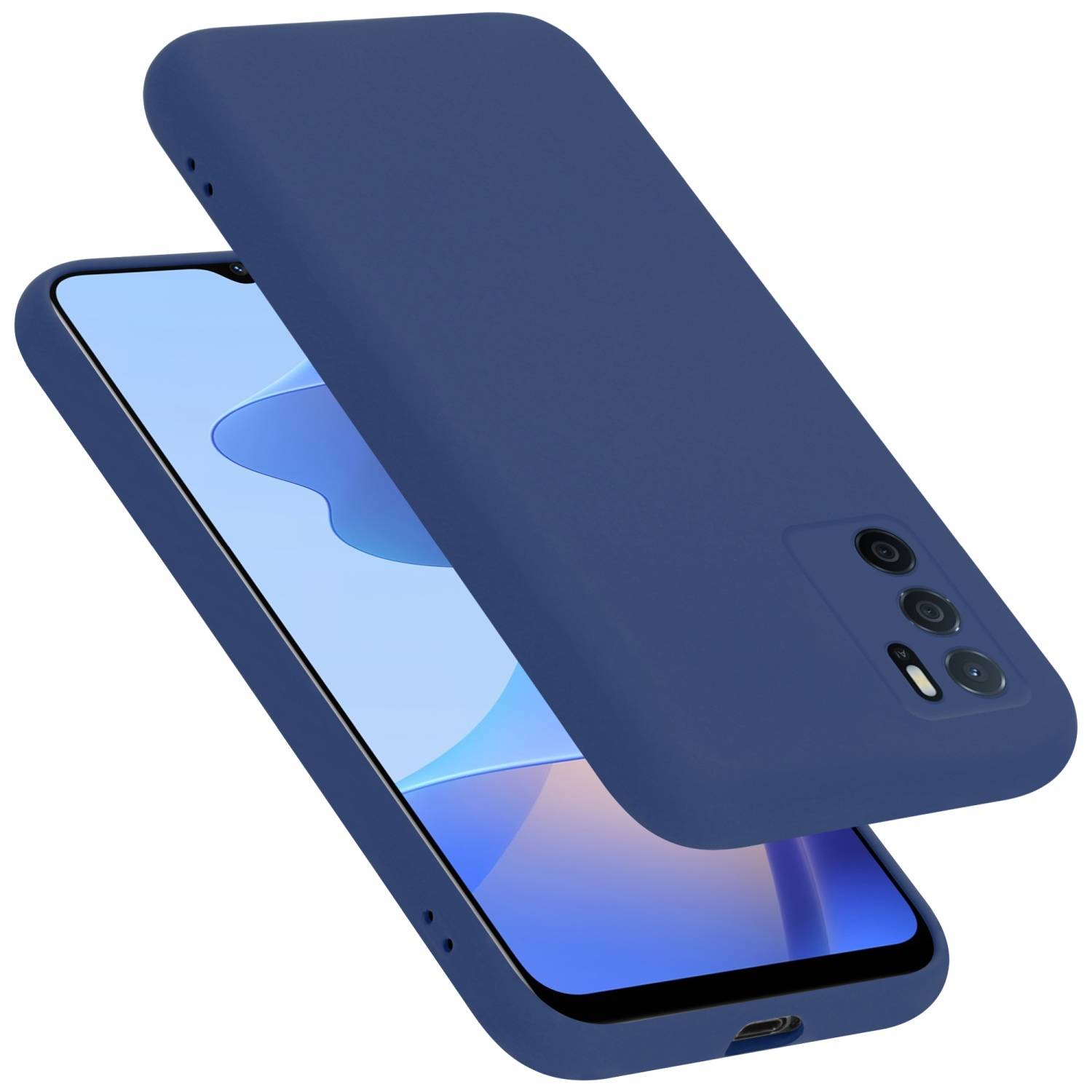 Cadorabo Schutzhülle für Oppo A16s / A54s Hülle in Blau Handyhülle Case Cover TPU Etui