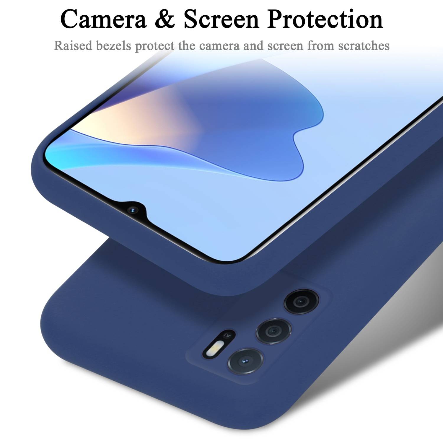 Cadorabo Schutzhülle für Oppo A16s / A54s Hülle in Blau Handyhülle Case Cover TPU Etui
