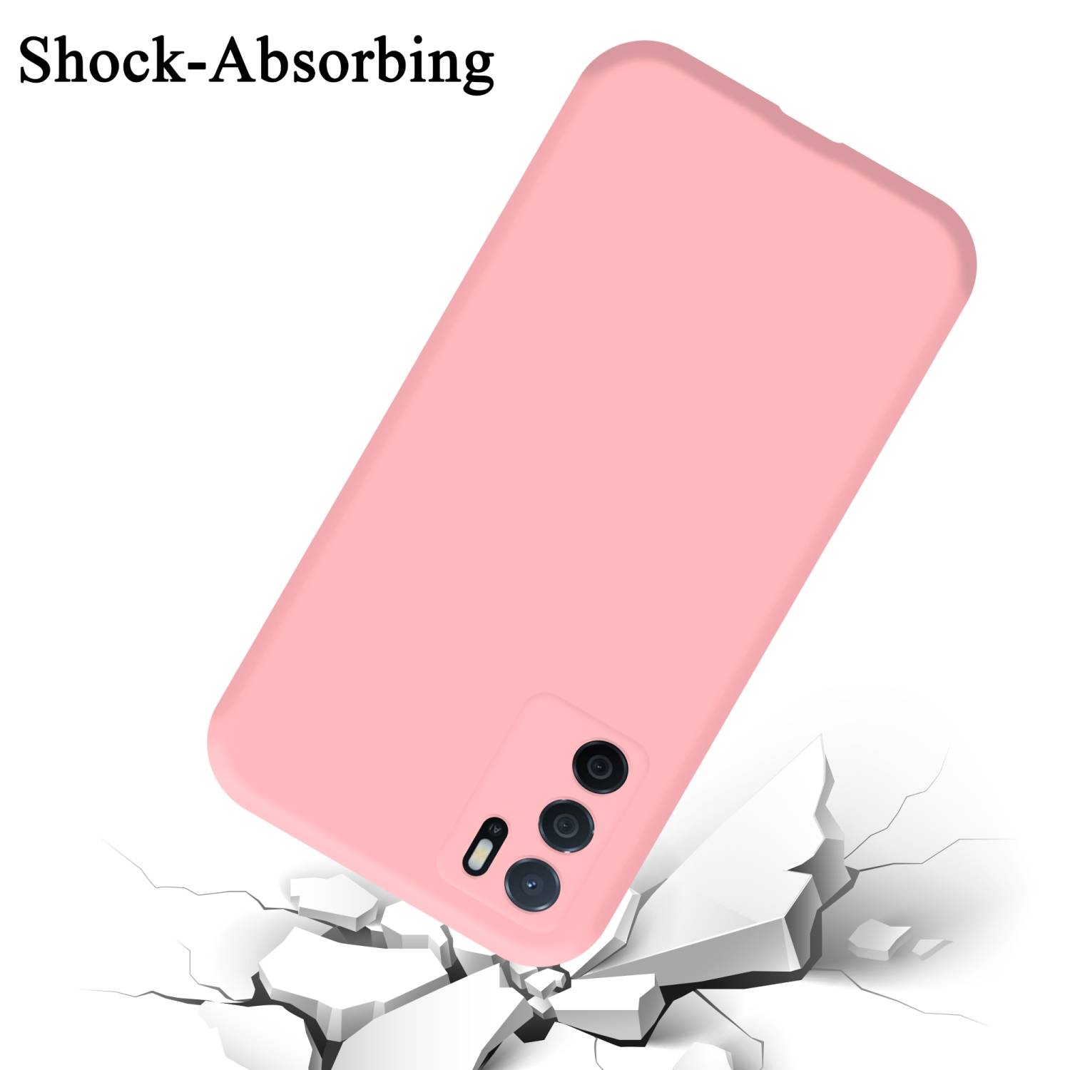 Cadorabo Schutzhülle für Oppo A16s / A54s Hülle in Rosa Handyhülle Case Cover TPU Etui