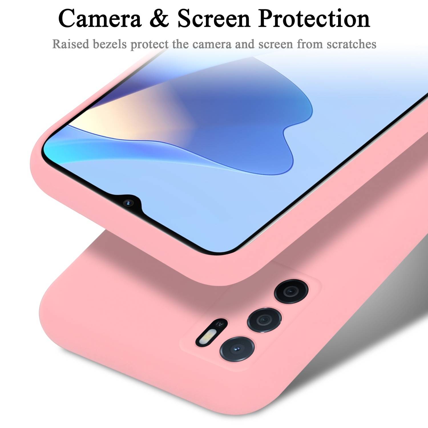 Cadorabo Schutzhülle für Oppo A16s / A54s Hülle in Rosa Handyhülle Case Cover TPU Etui