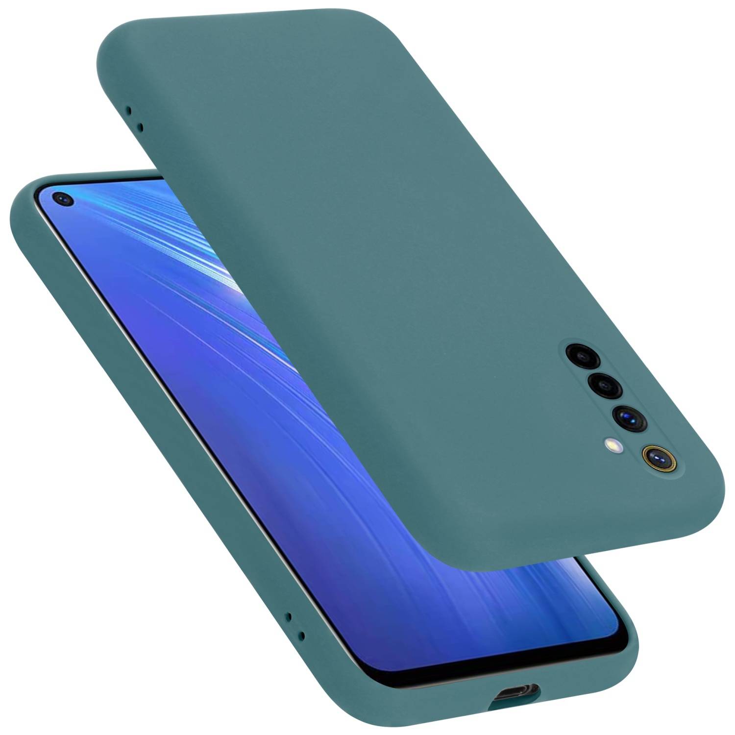 Cadorabo Schutzhülle für Realme 6 4G / 6s Hülle in Grün Handyhülle Case Cover TPU Etui