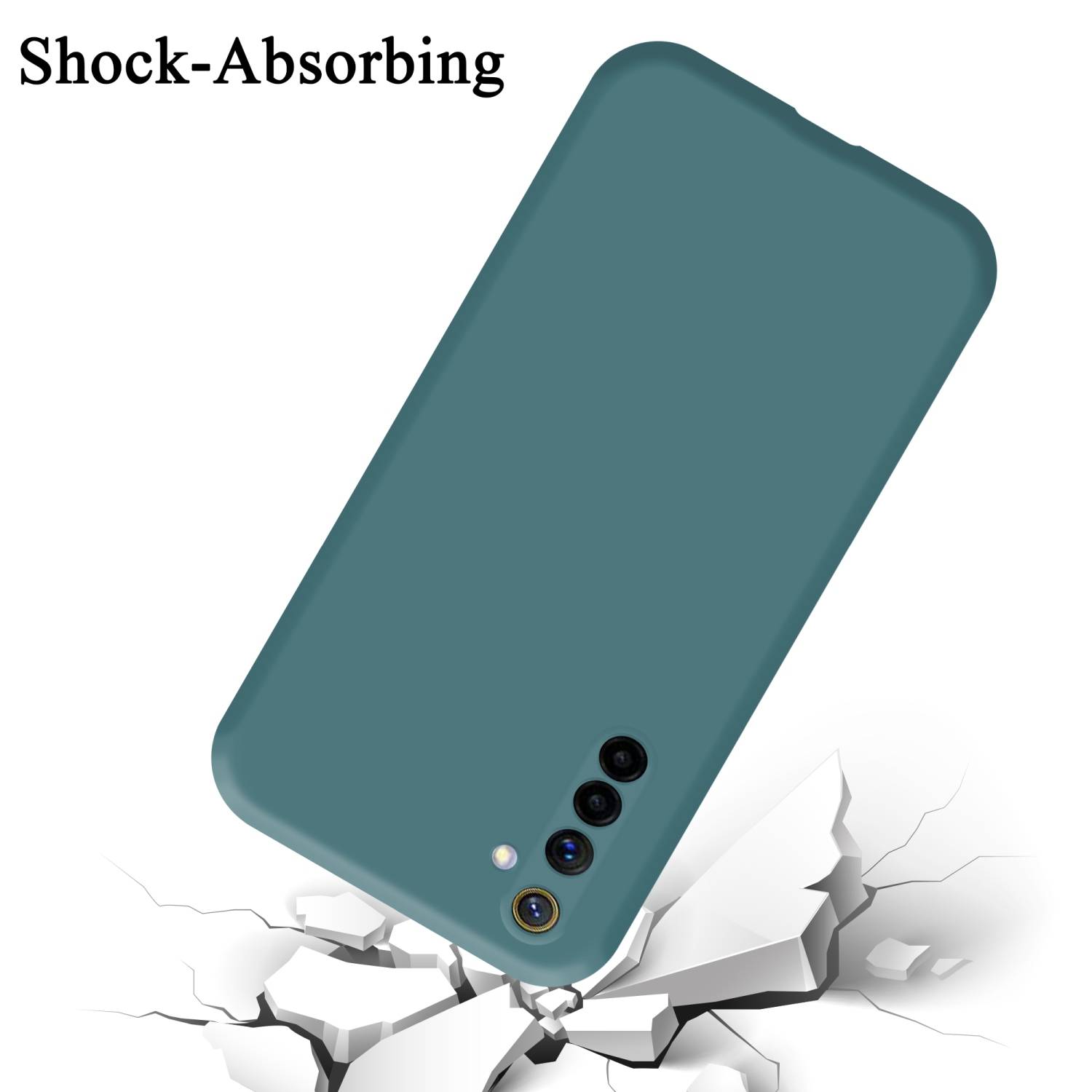 Cadorabo Schutzhülle für Realme 6 4G / 6s Hülle in Grün Handyhülle Case Cover TPU Etui