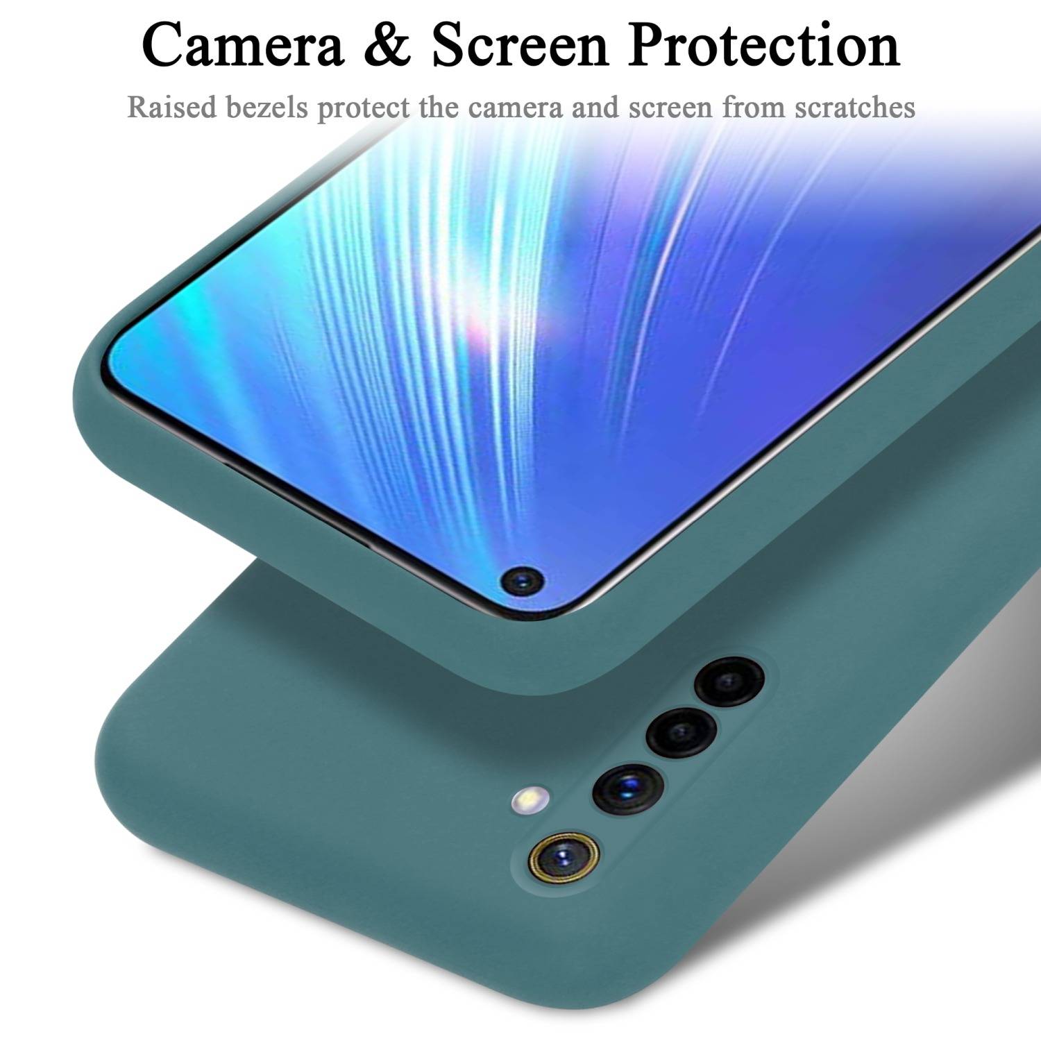 Cadorabo Schutzhülle für Realme 6 4G / 6s Hülle in Grün Handyhülle Case Cover TPU Etui