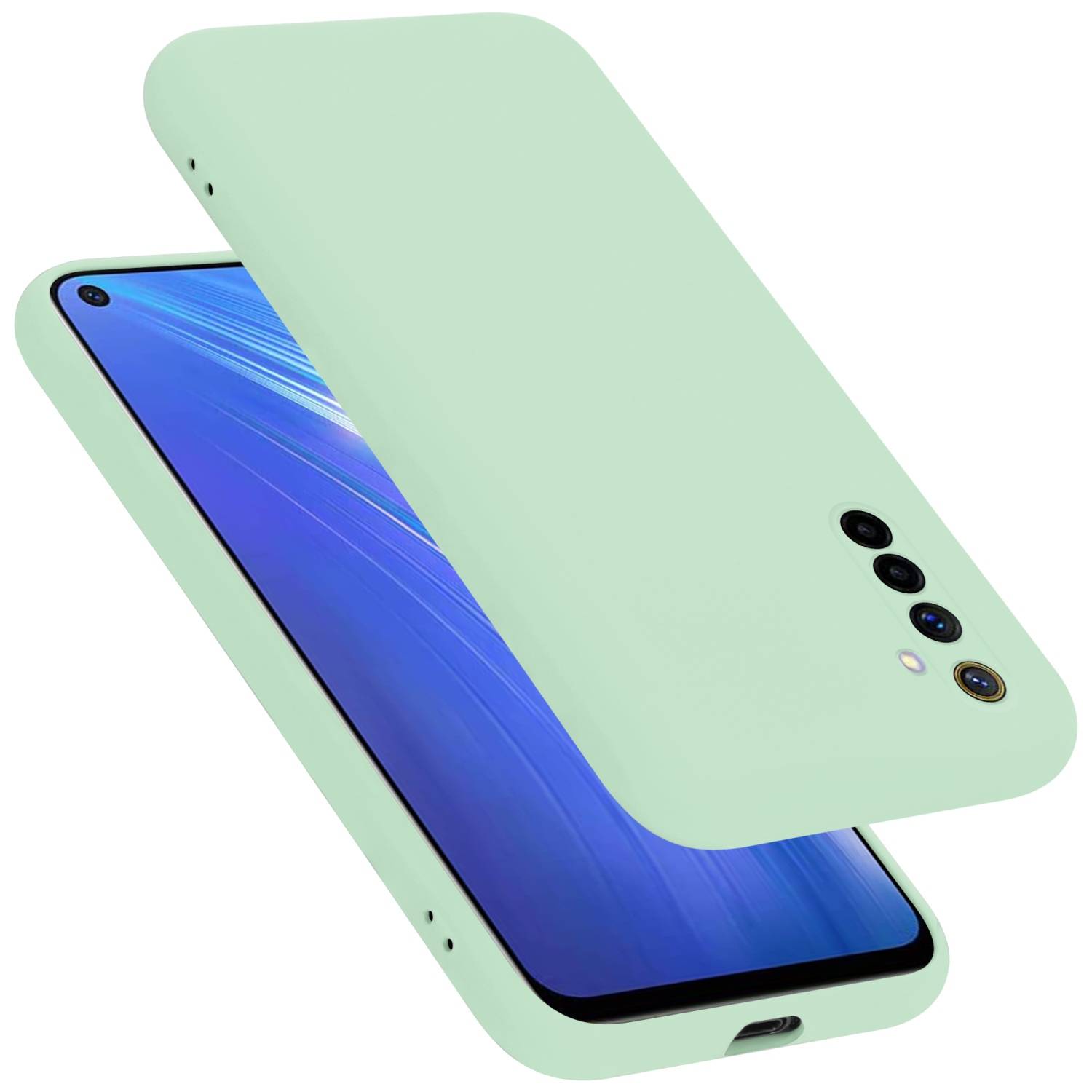 Cadorabo Schutzhülle für Realme 6 4G / 6s Hülle in Grün Handyhülle Case Cover TPU Etui