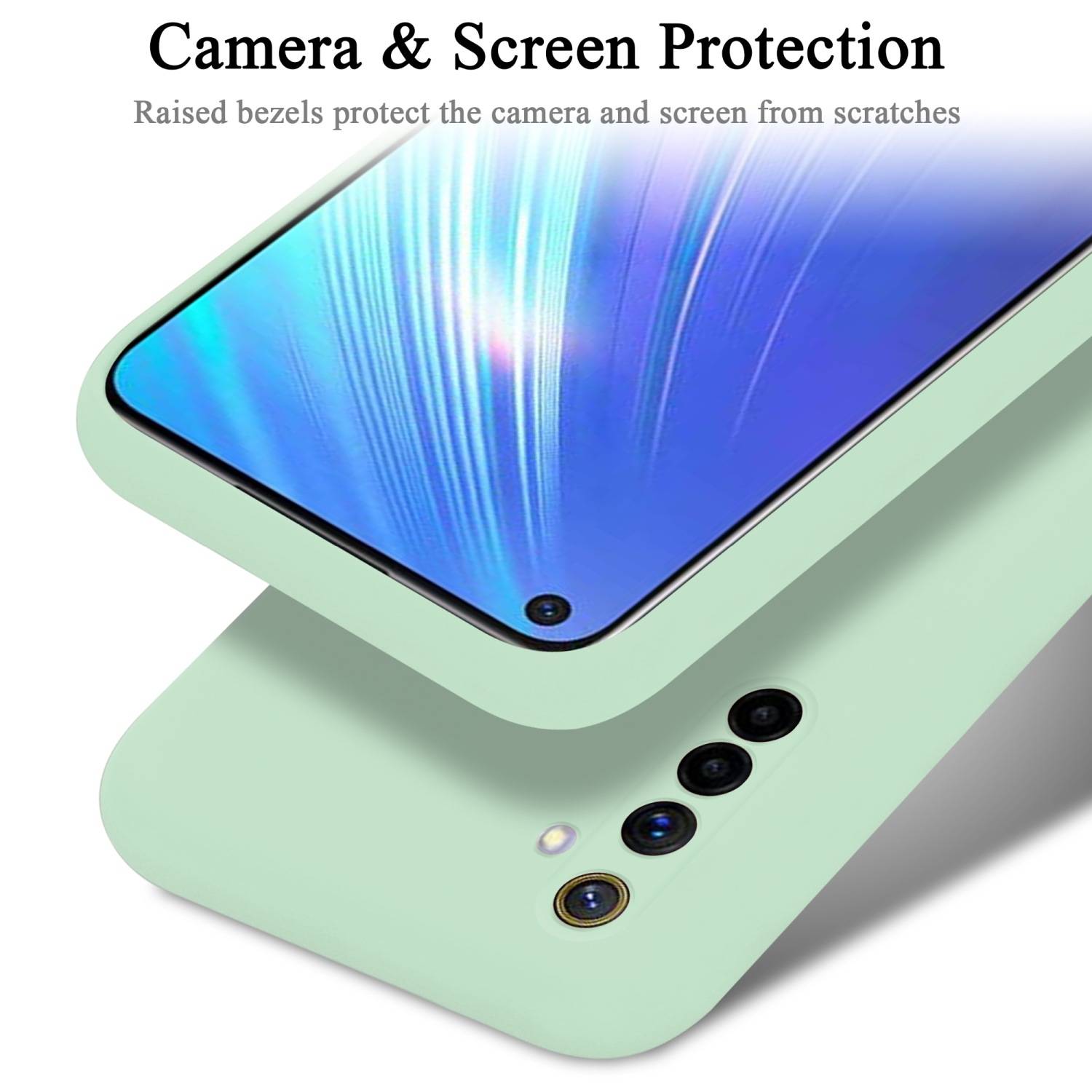 Cadorabo Schutzhülle für Realme 6 4G / 6s Hülle in Grün Handyhülle Case Cover TPU Etui