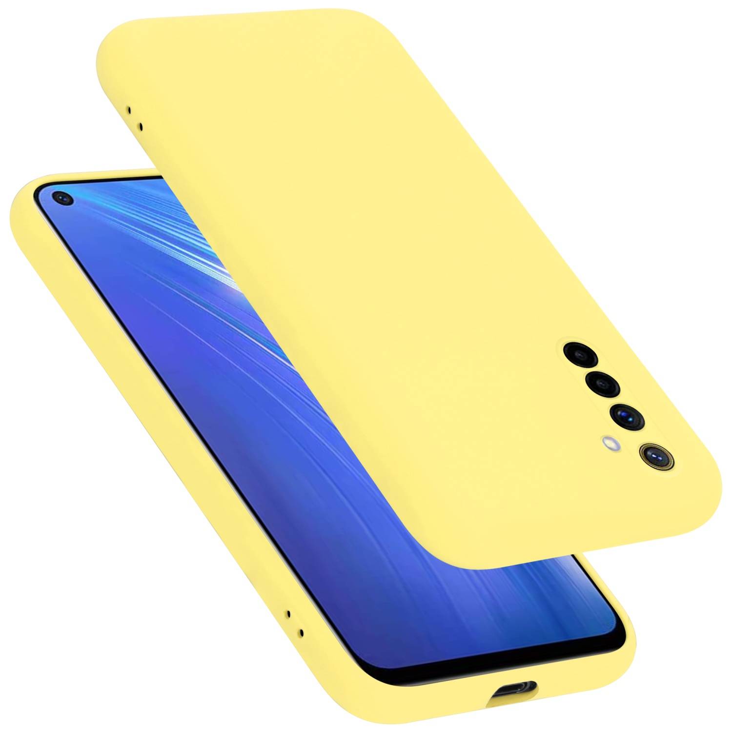 Cadorabo Schutzhülle für Realme 6 4G / 6s Hülle in Gelb Handyhülle Case Cover TPU Etui