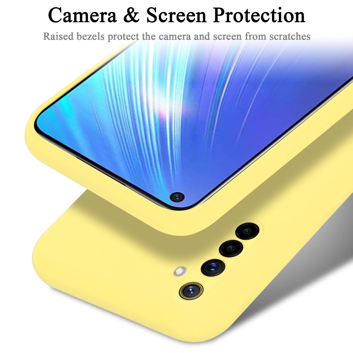Cadorabo Schutzhülle für Realme 6 4G / 6s Hülle in Gelb Handyhülle Case Cover TPU Etui