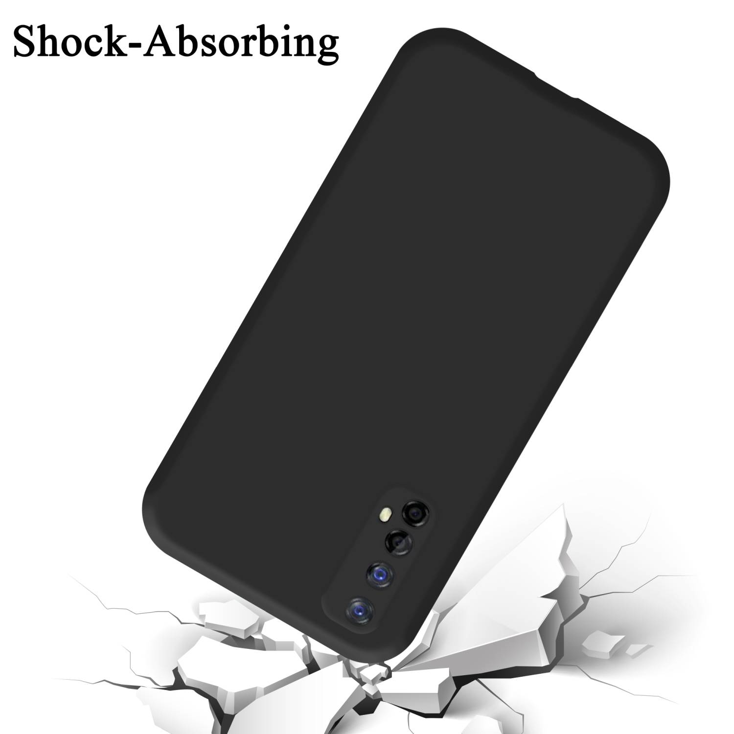 Cadorabo Schutzhülle für Realme 7 5G Hülle in Schwarz Handyhülle Case Cover TPU Etui