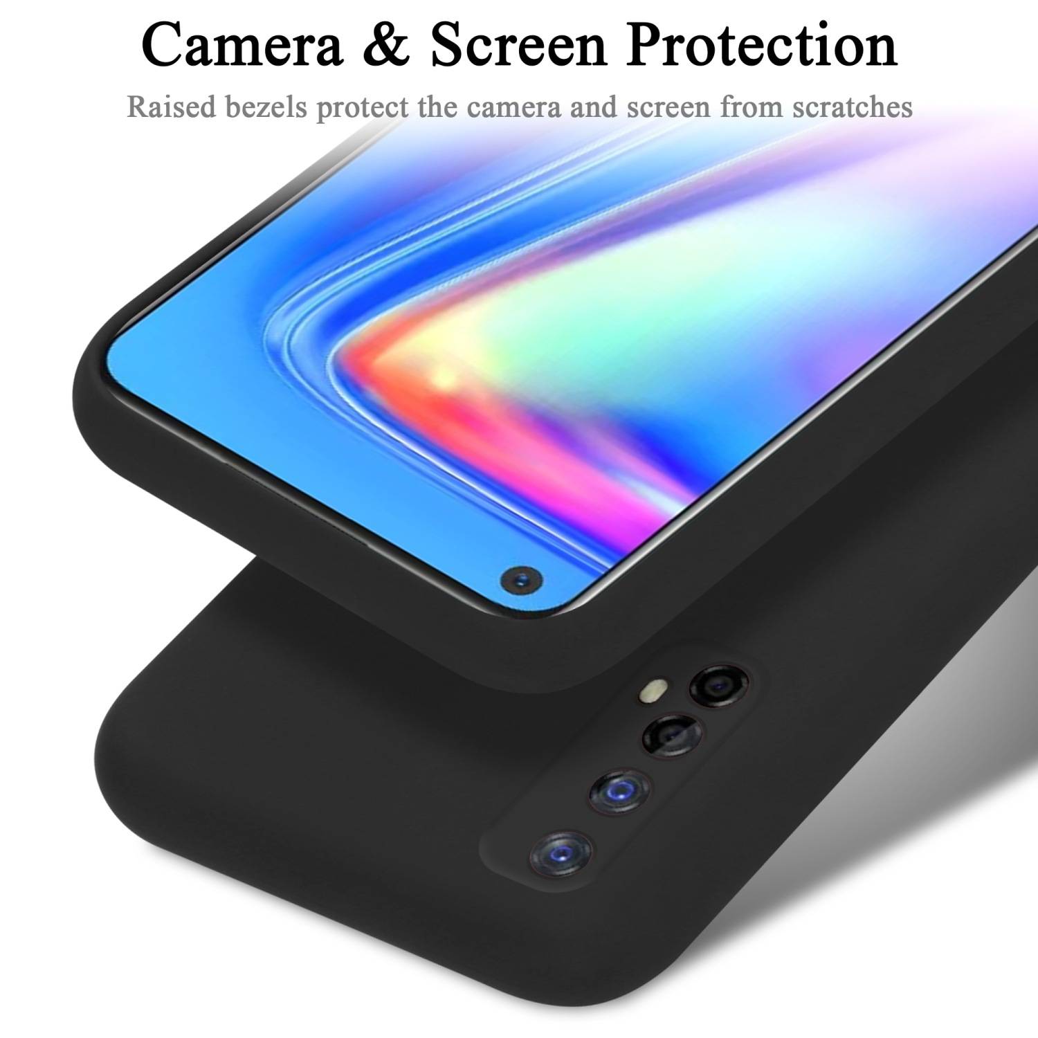 Cadorabo Schutzhülle für Realme 7 5G Hülle in Schwarz Handyhülle Case Cover TPU Etui