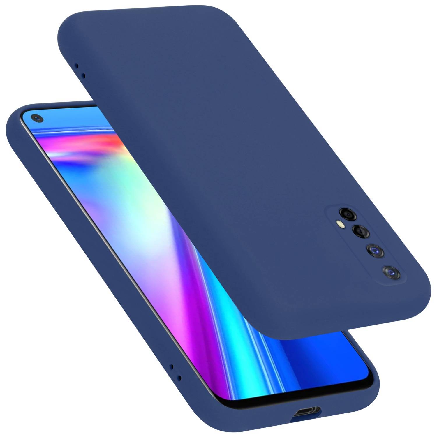 Cadorabo Schutzhülle für Realme 7 5G Hülle in Blau Handyhülle Case Cover TPU Etui