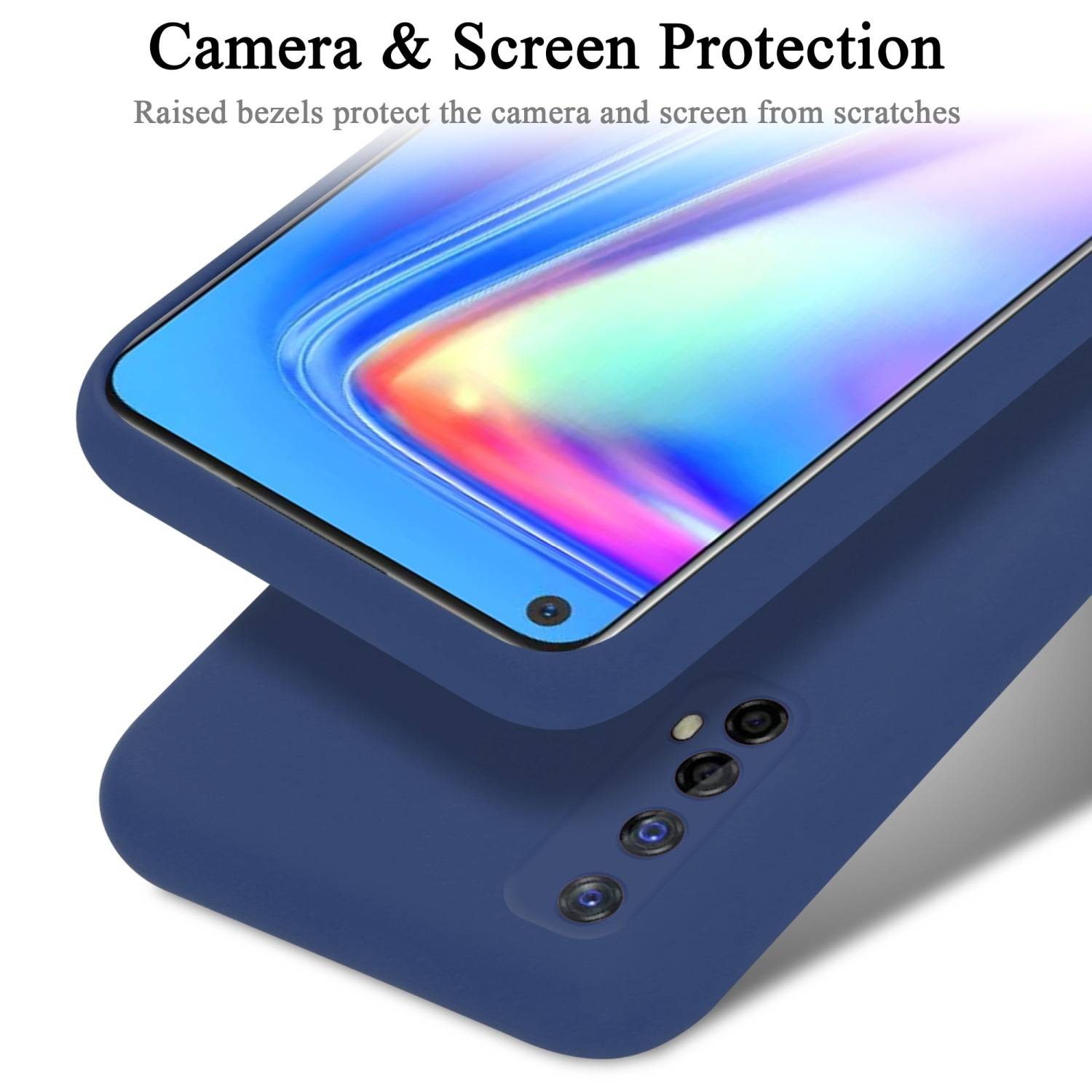 Cadorabo Schutzhülle für Realme 7 5G Hülle in Blau Handyhülle Case Cover TPU Etui