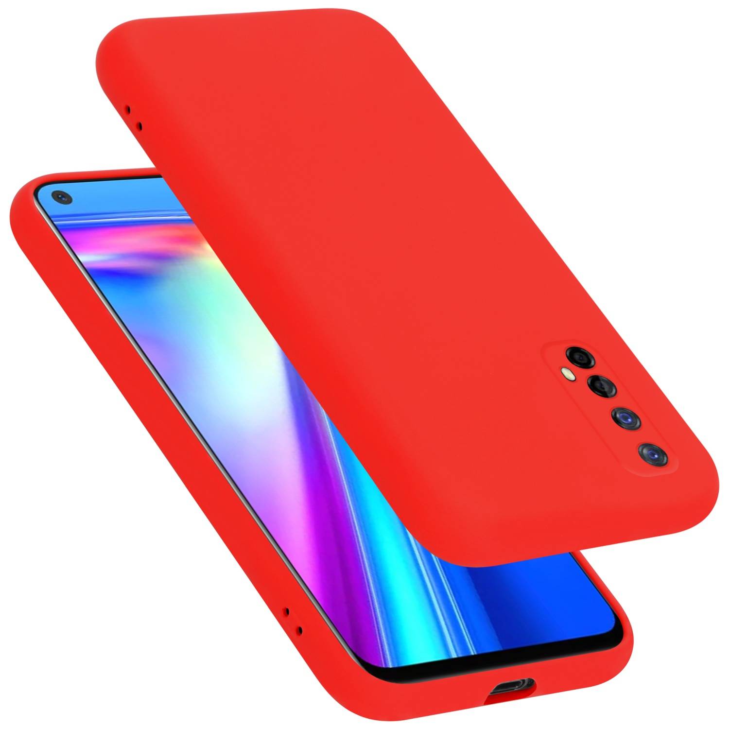 Cadorabo Schutzhülle für Realme 7 5G Hülle in Rot Handyhülle Case Cover TPU Etui