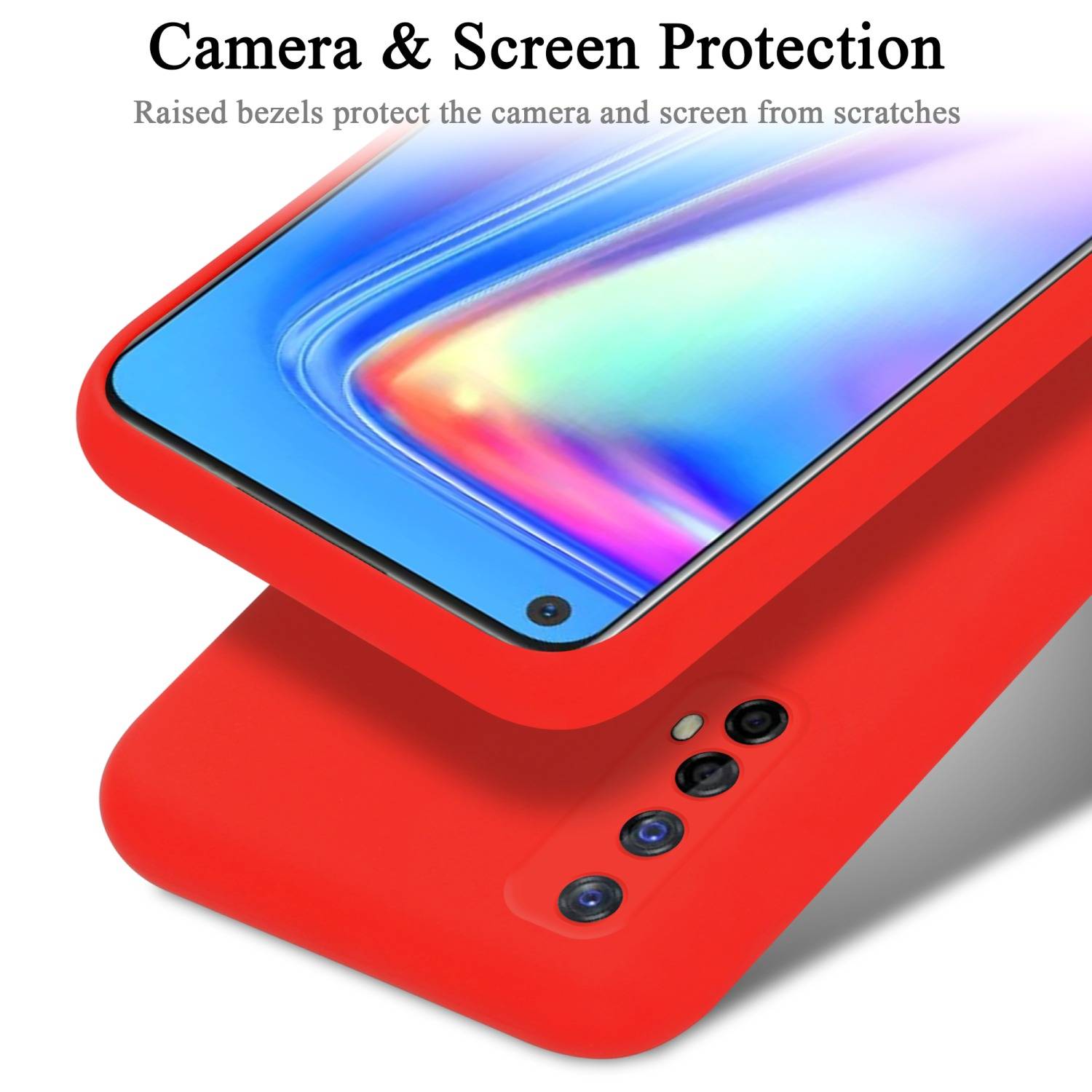 Cadorabo Schutzhülle für Realme 7 5G Hülle in Rot Handyhülle Case Cover TPU Etui
