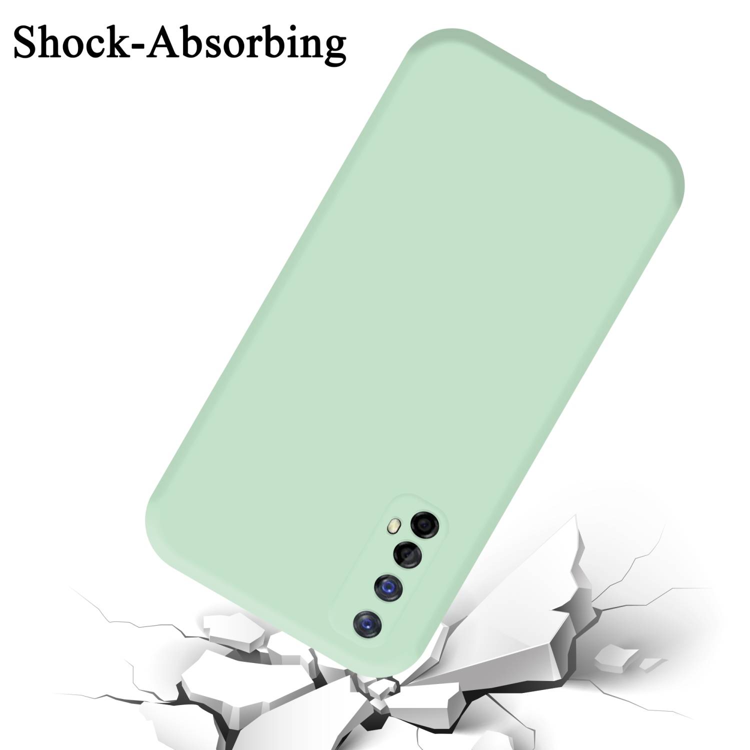 Cadorabo Schutzhülle für Realme 7 5G Hülle in Grün Handyhülle Case Cover TPU Etui
